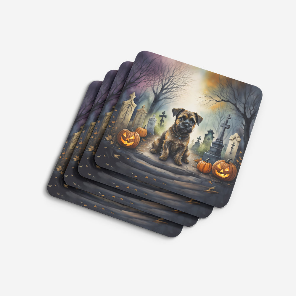 Border Terrier Spooky Halloween Foam Coasters