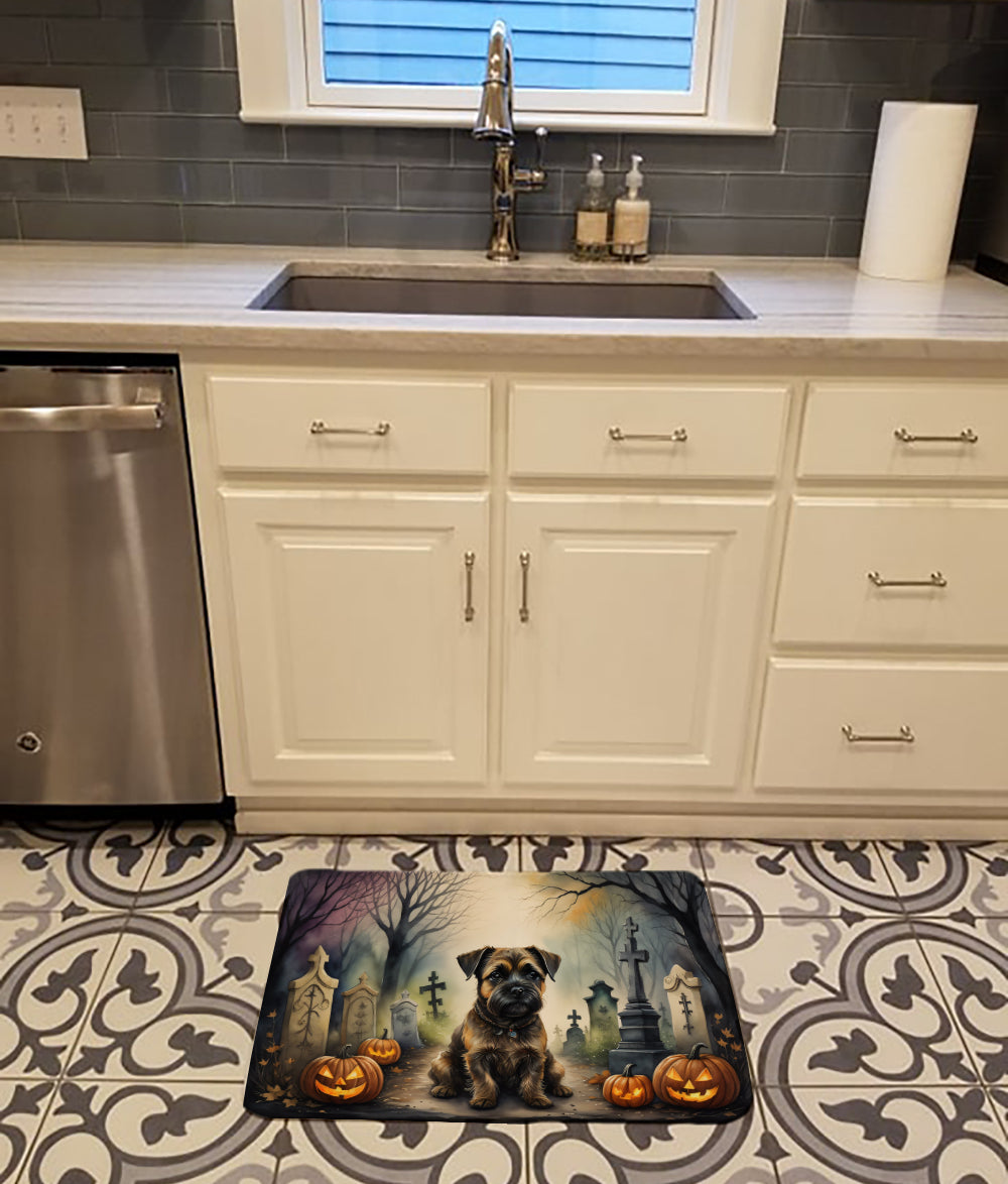 Border Terrier Spooky Halloween Memory Foam Kitchen Mat
