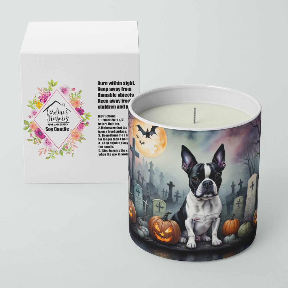 Boston Terrier Spooky Halloween Decorative Soy Candle
