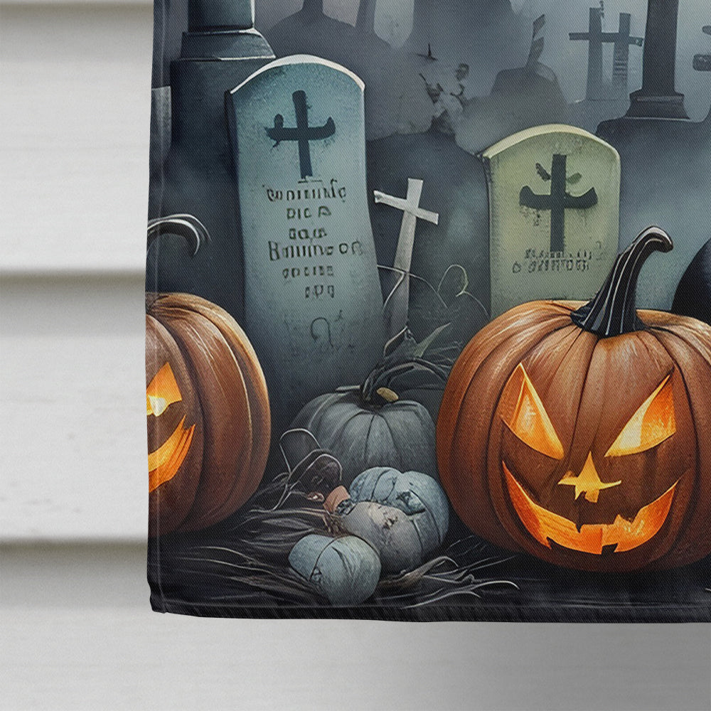 Boston Terrier Spooky Halloween House Flag