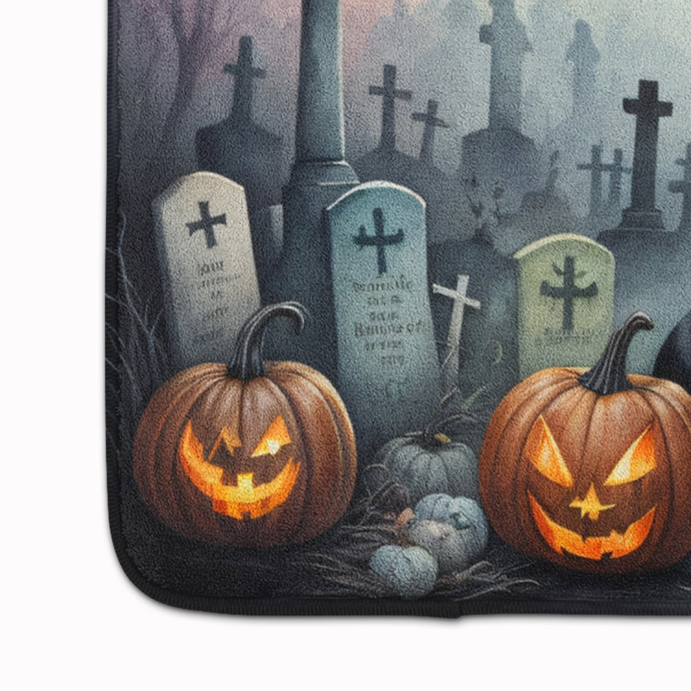 Boston Terrier Spooky Halloween Memory Foam Kitchen Mat