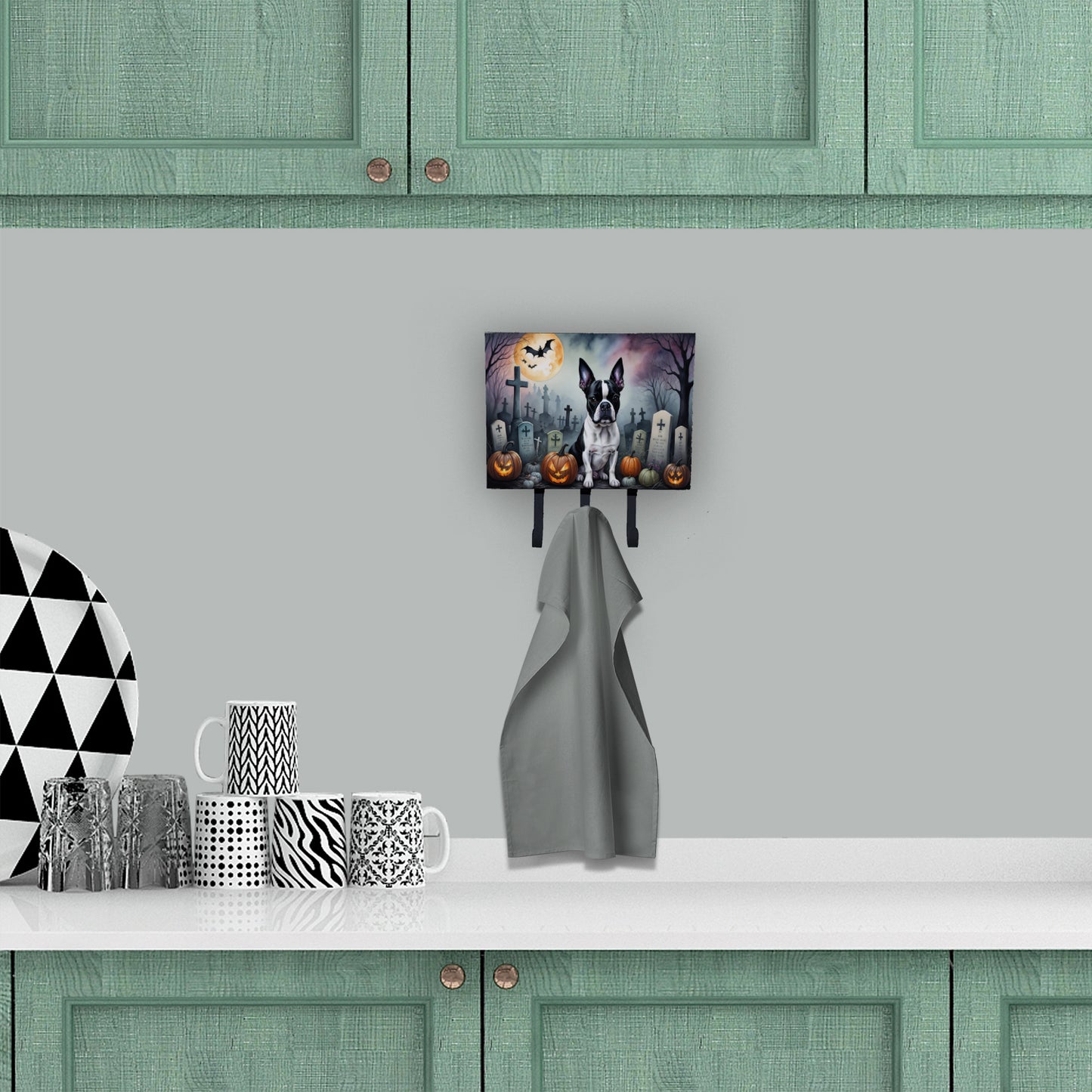 Boston Terrier Spooky Halloween Leash or Key Holder