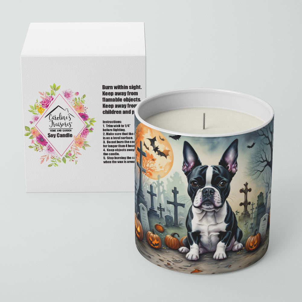 Boston Terrier Spooky Halloween Decorative Soy Candle