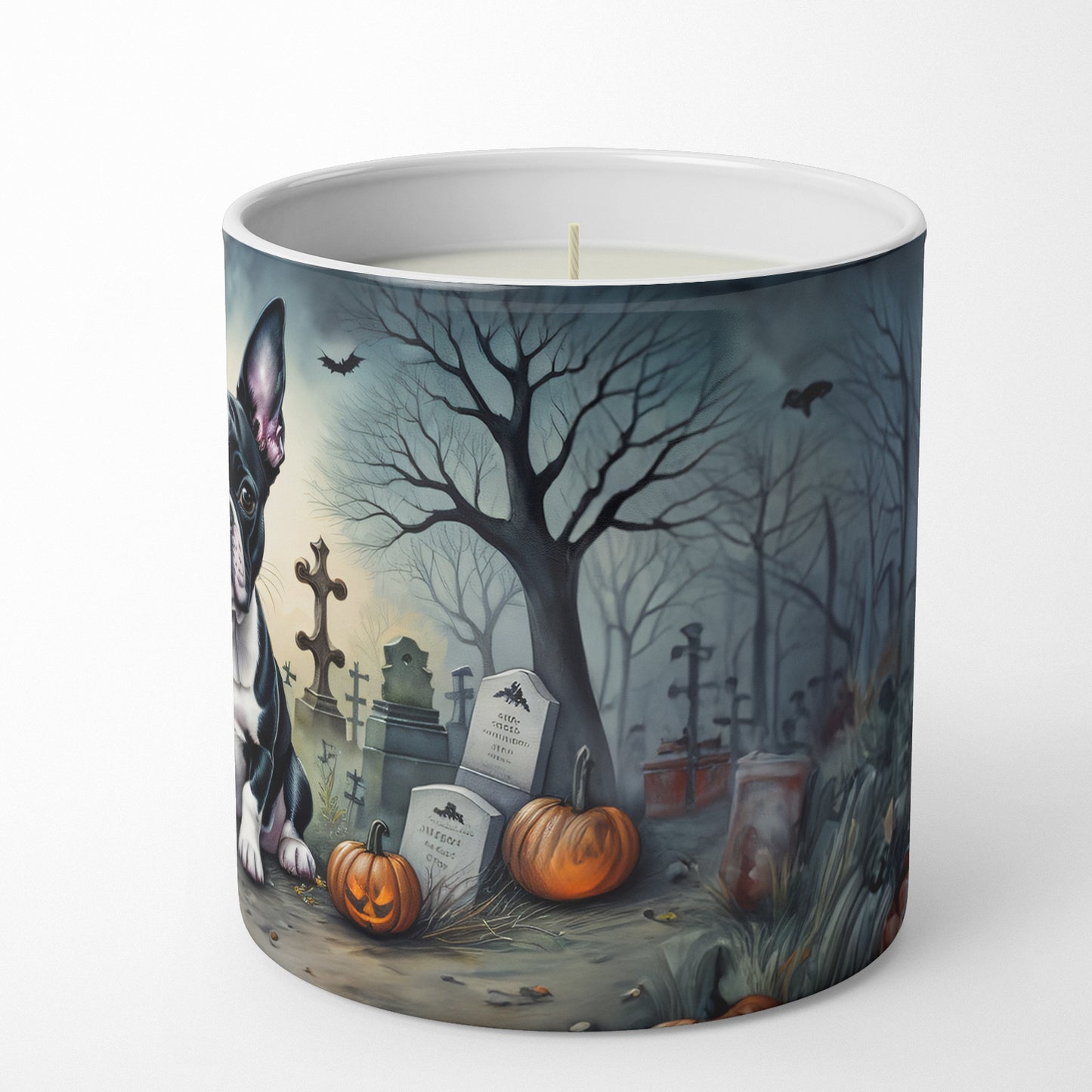 Boston Terrier Spooky Halloween Decorative Soy Candle