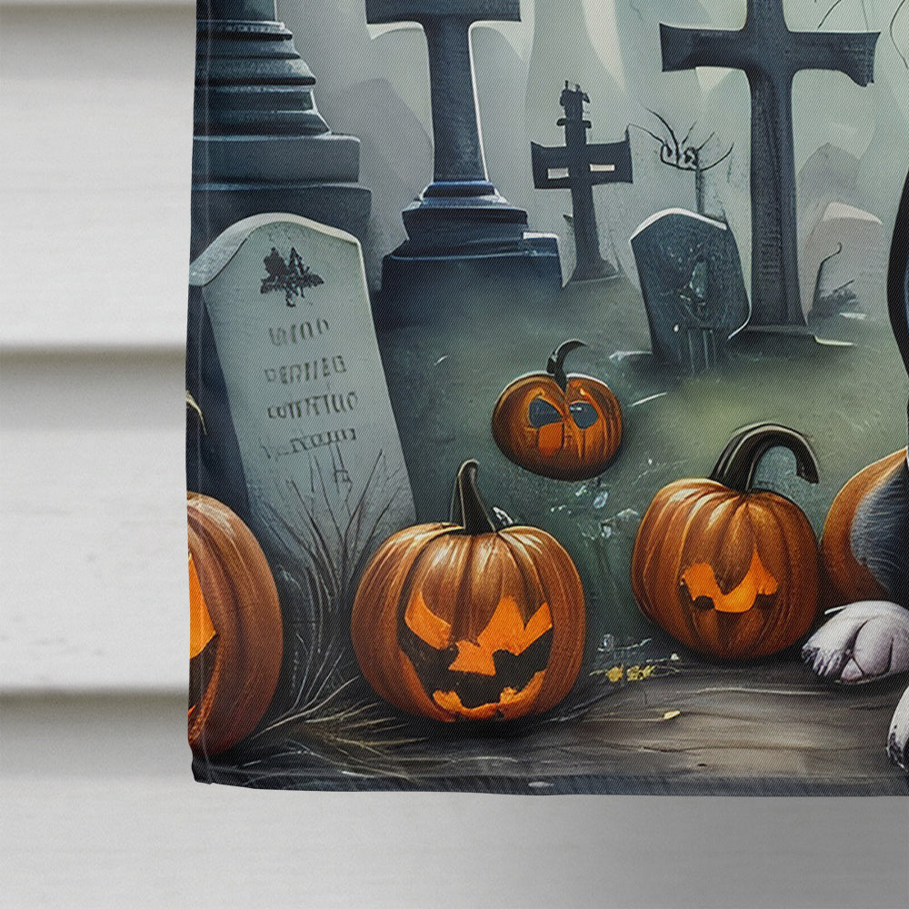 Boston Terrier Spooky Halloween House Flag