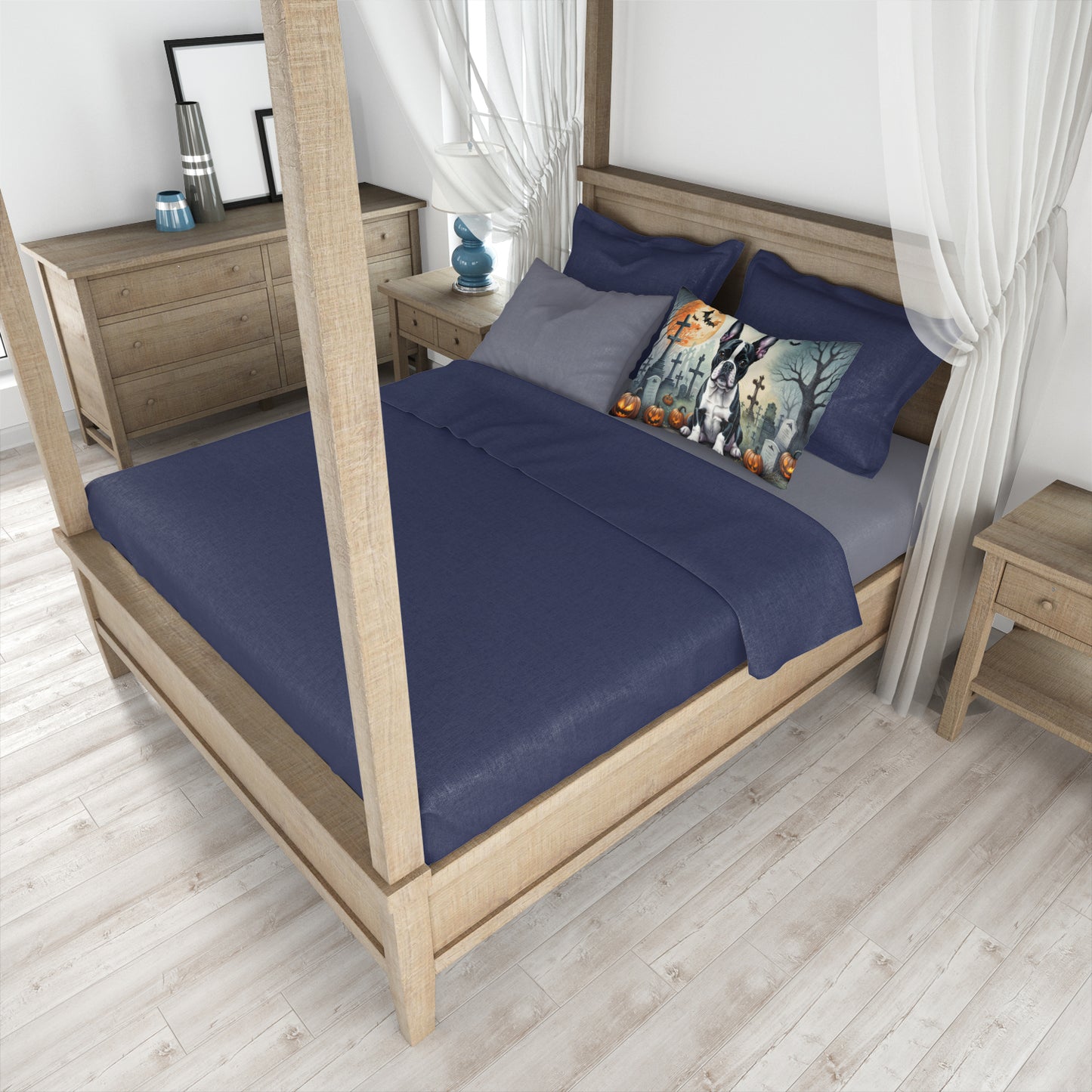 Boston Terrier Spooky Halloween Standard Pillowcase