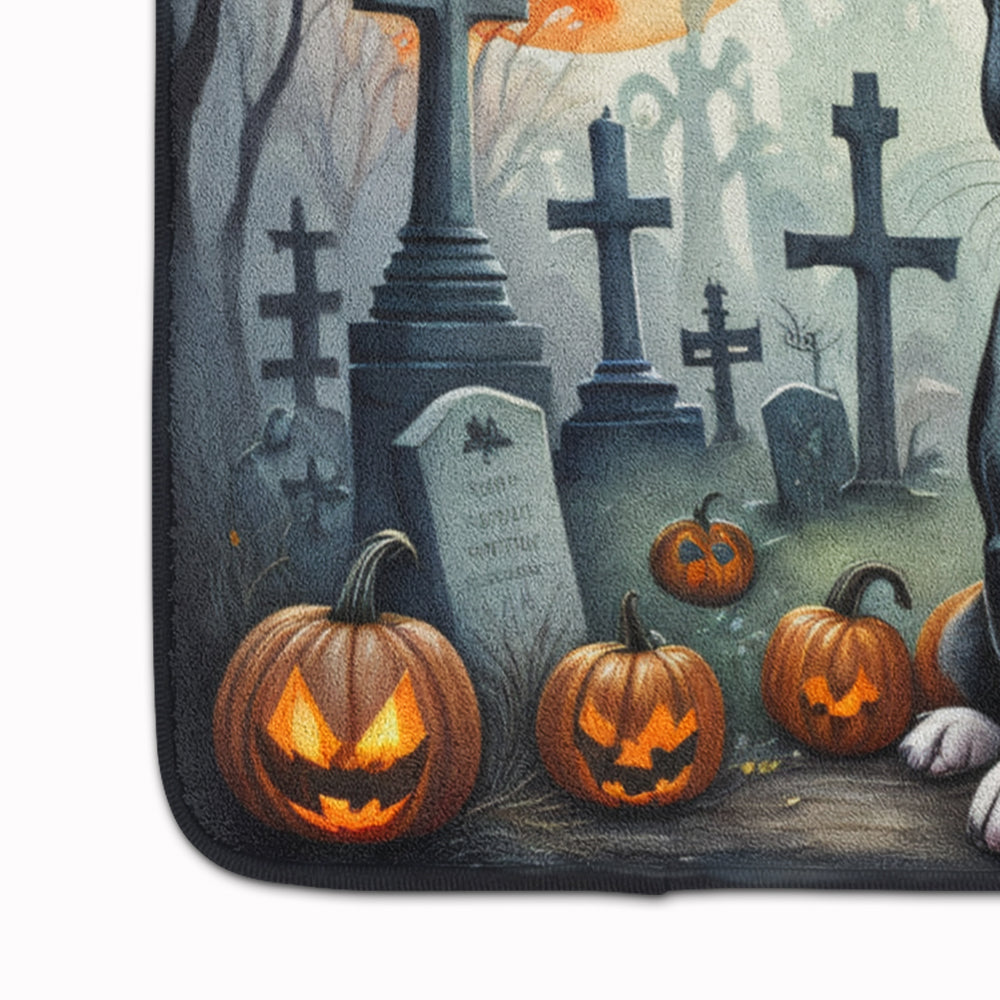 Boston Terrier Spooky Halloween Memory Foam Kitchen Mat