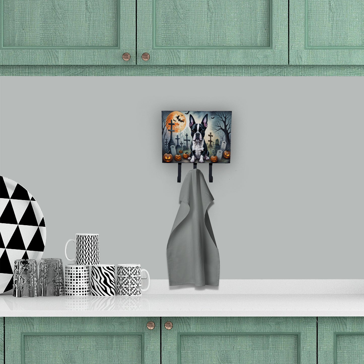 Boston Terrier Spooky Halloween Leash or Key Holder