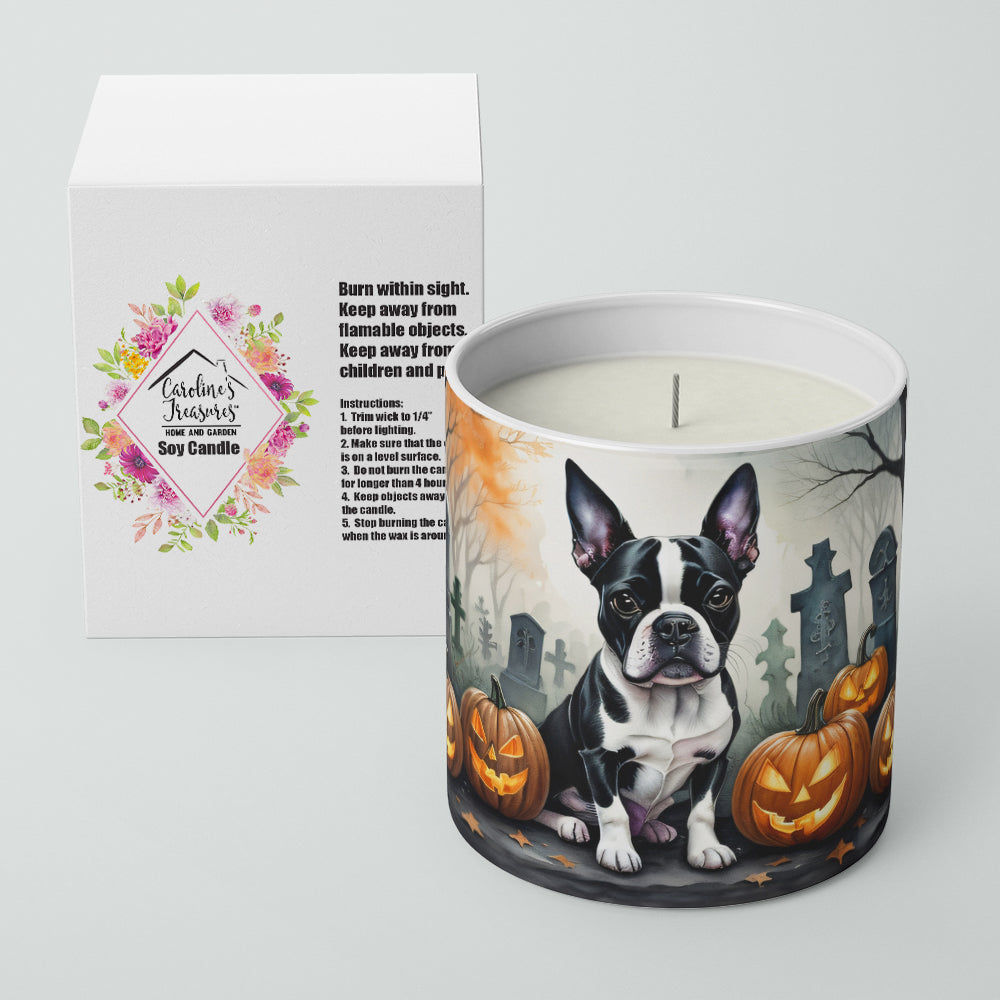 Boston Terrier Spooky Halloween Decorative Soy Candle