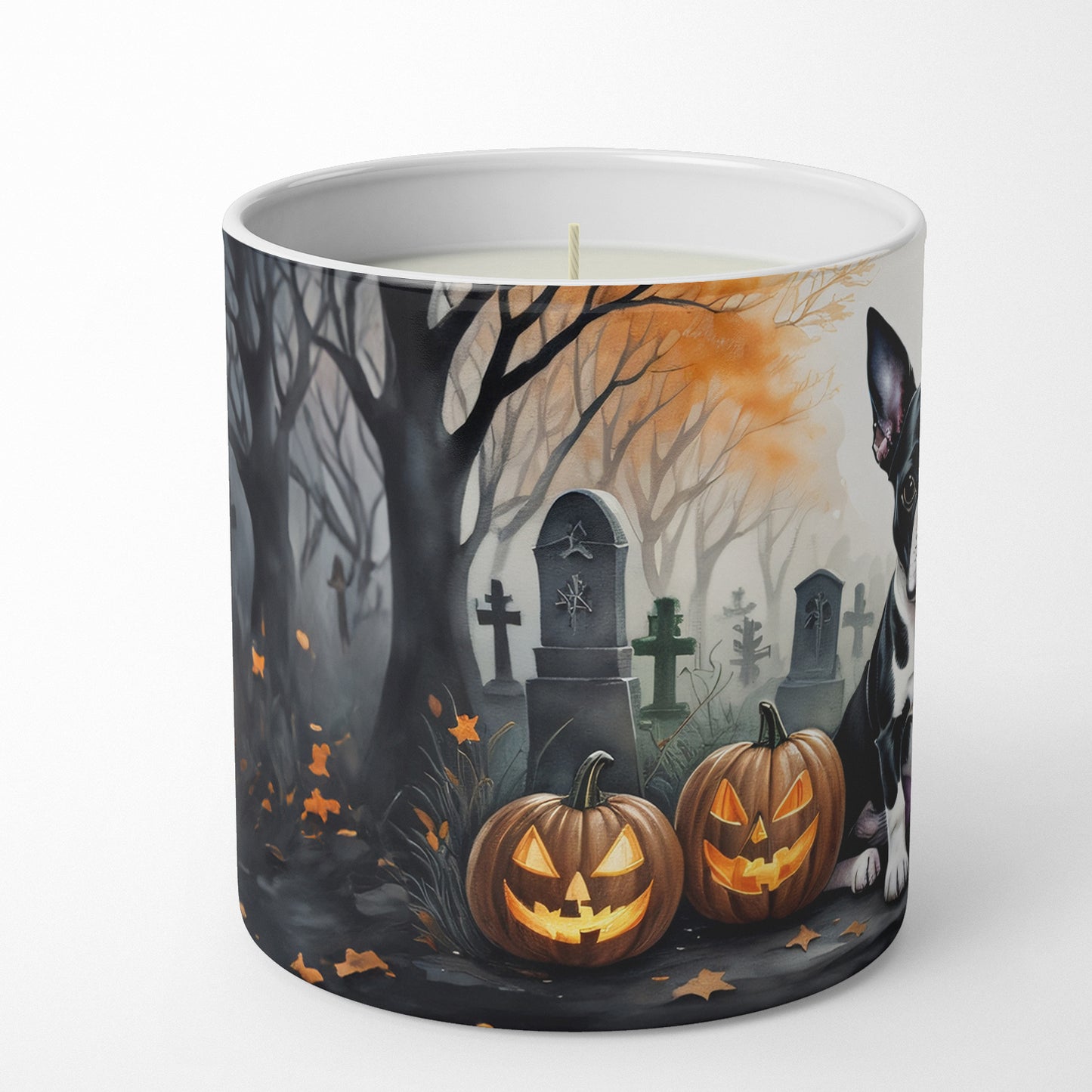 Buy this Boston Terrier Spooky Halloween Decorative Soy Candle