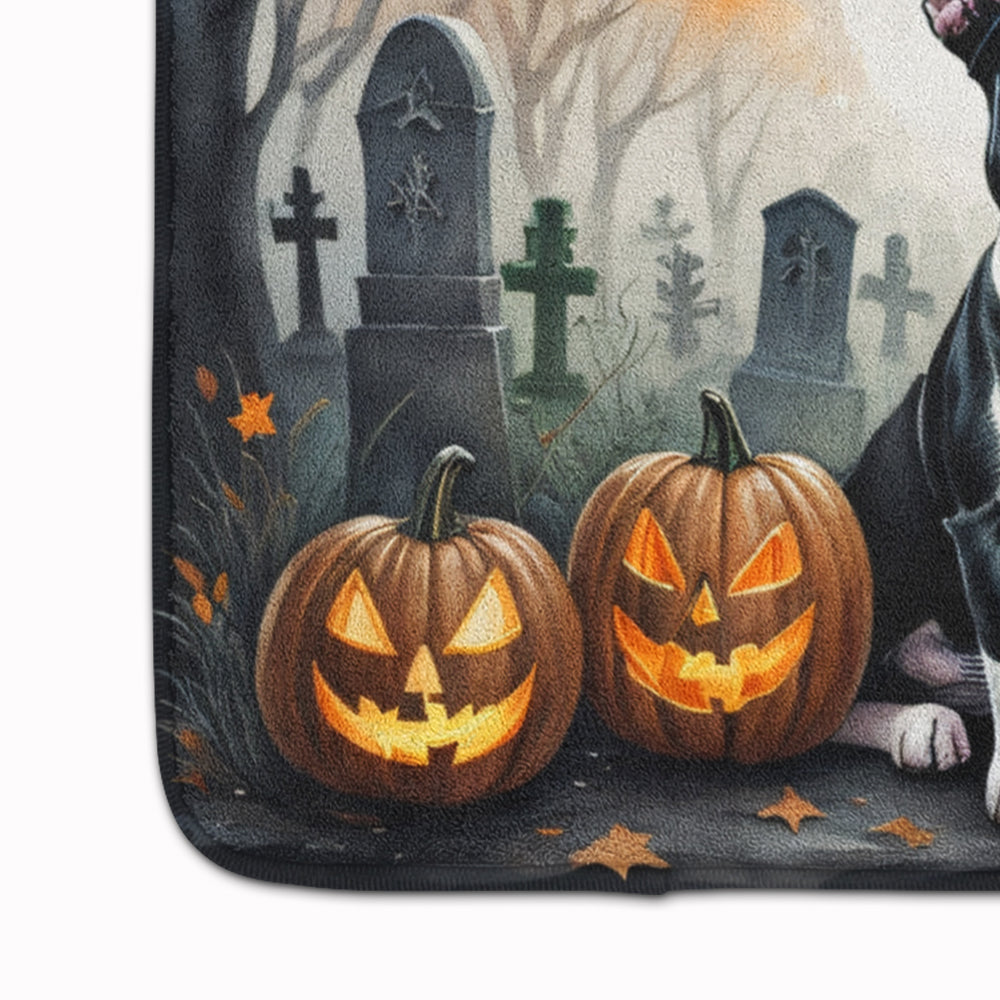 Boston Terrier Spooky Halloween Memory Foam Kitchen Mat