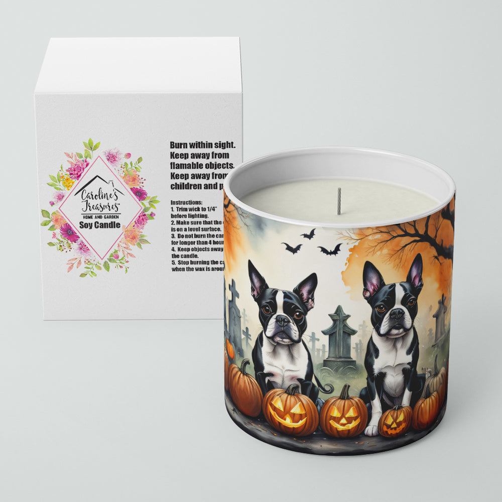 Boston Terrier Spooky Halloween Decorative Soy Candle