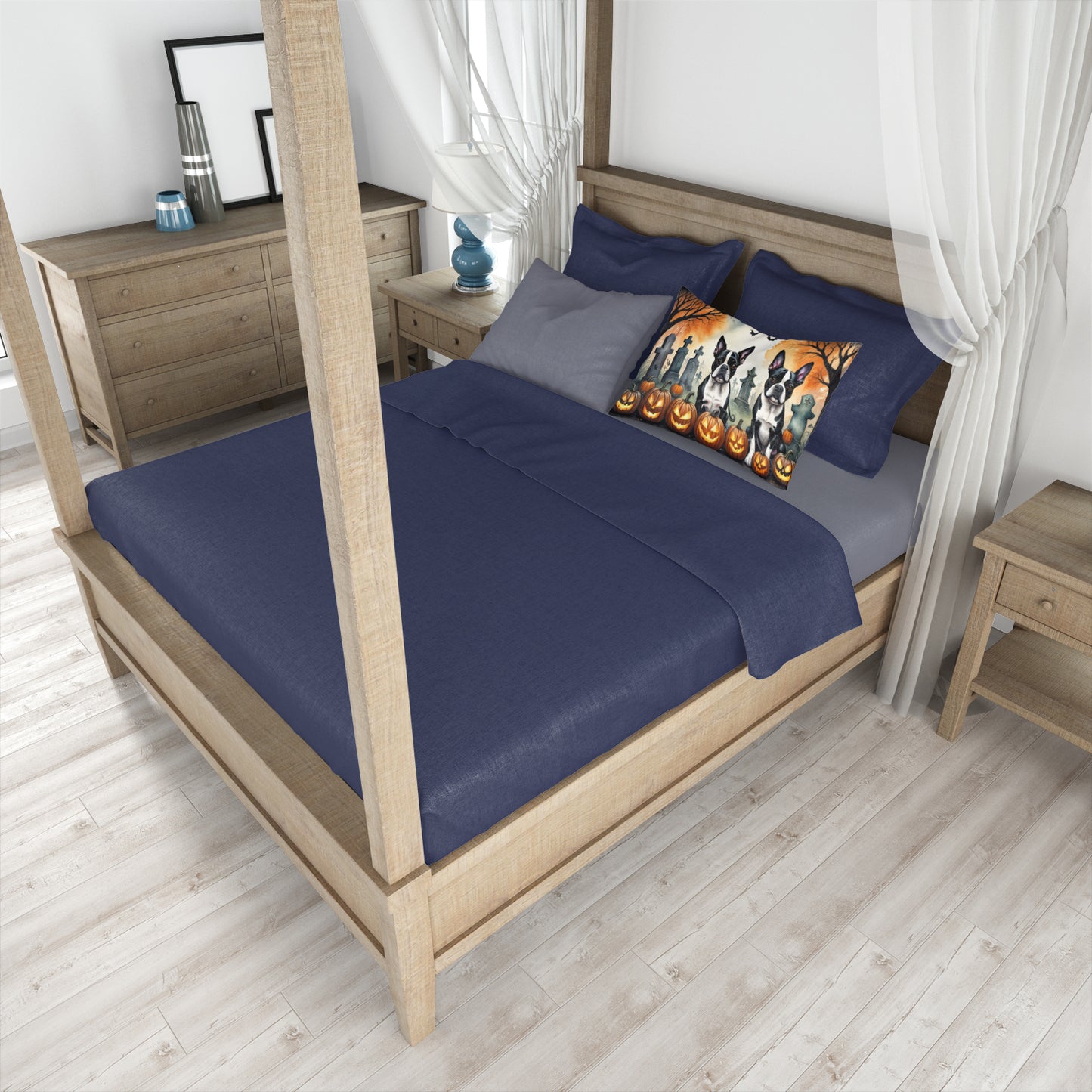 Boston Terrier Spooky Halloween Standard Pillowcase