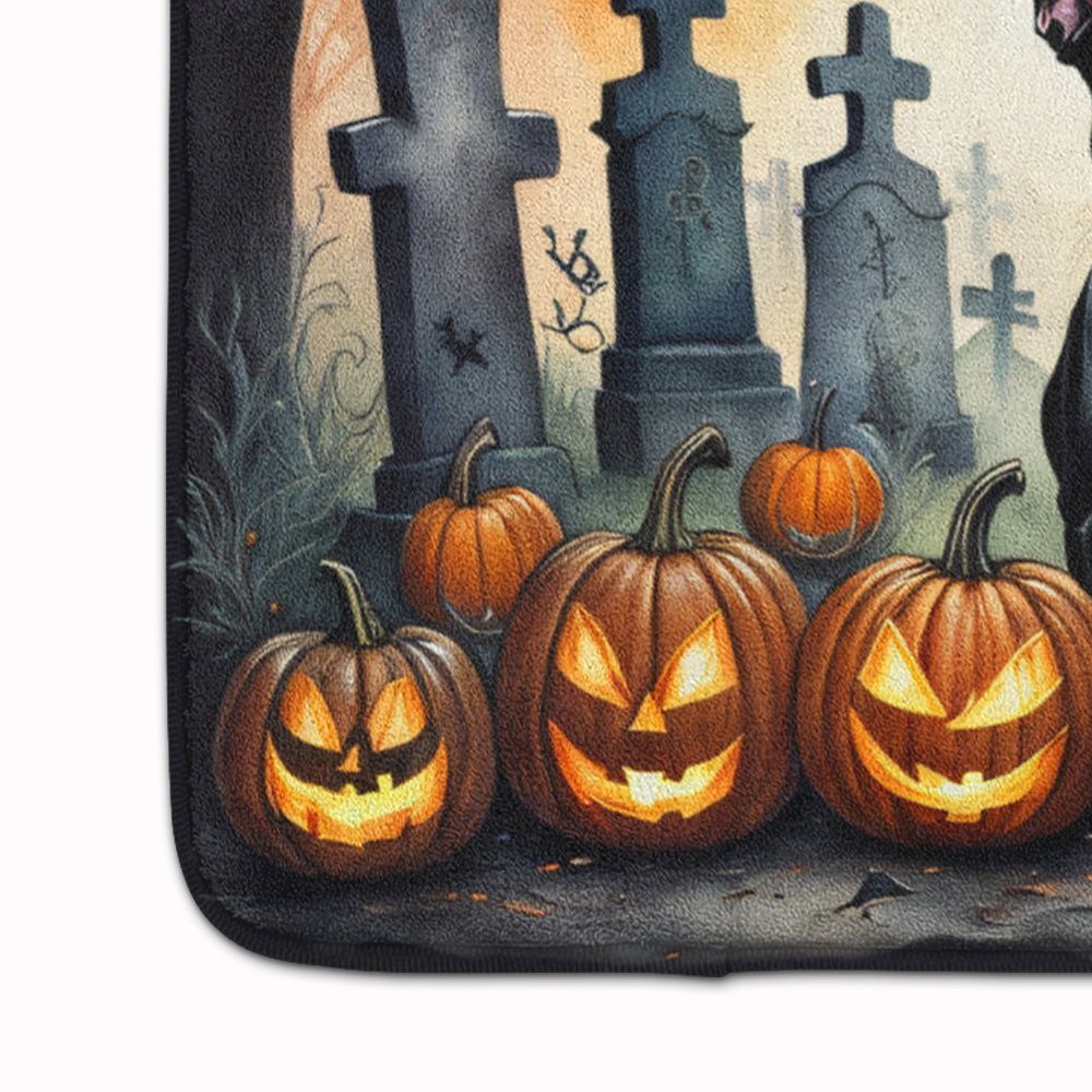 Boston Terrier Spooky Halloween Memory Foam Kitchen Mat