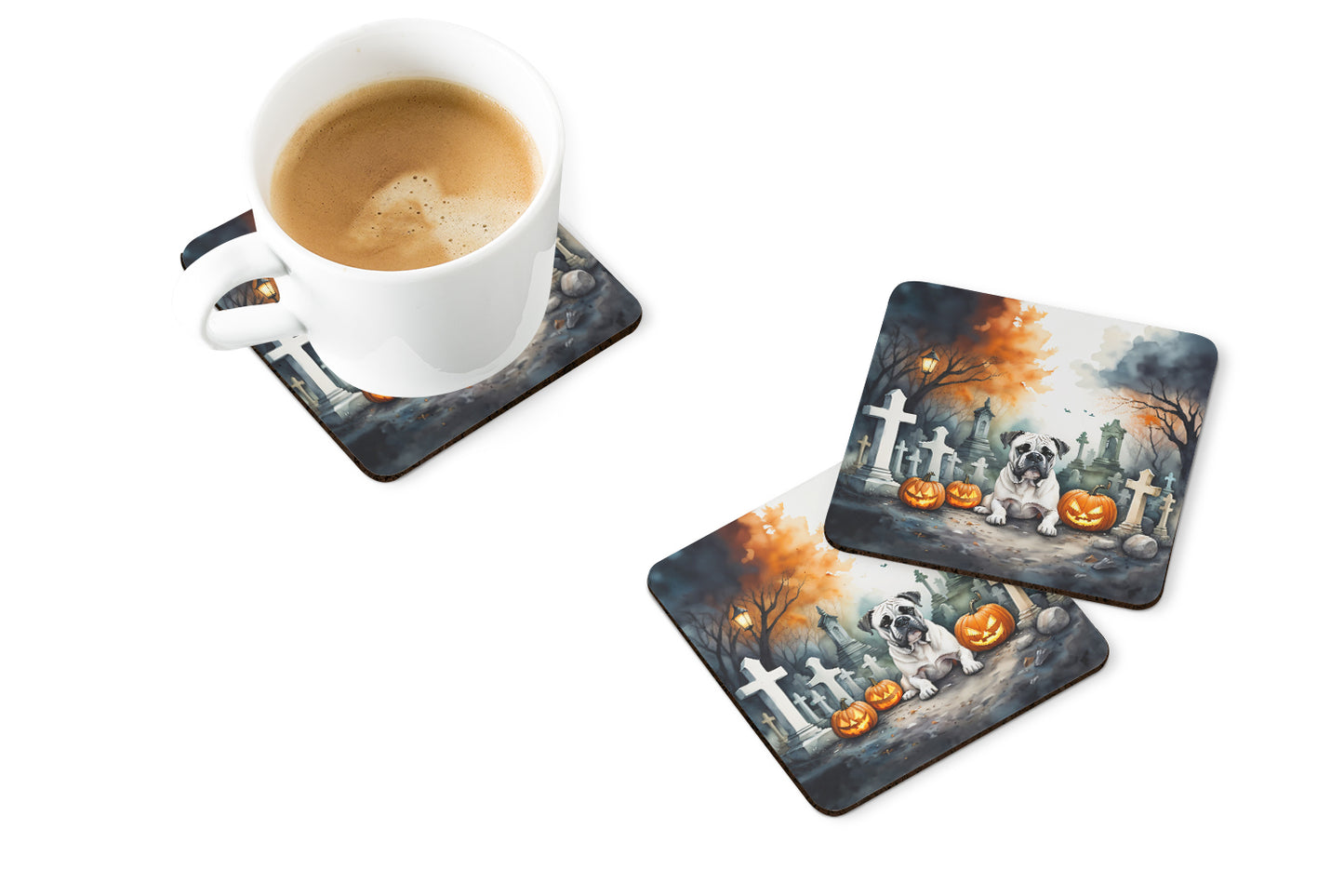 Boxer Spooky Halloween Foam Coasters
