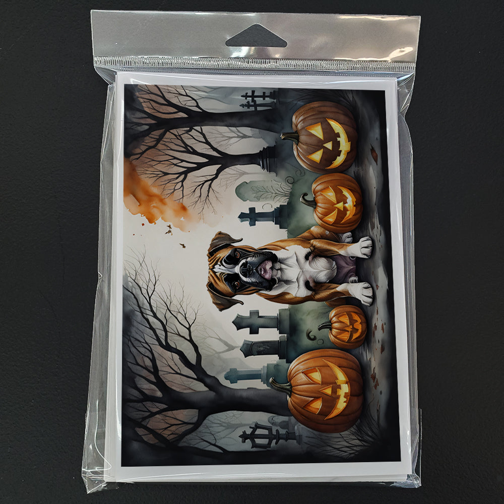 Boxer Spooky Halloween Greeting Cards and Envelopes Pack of 8