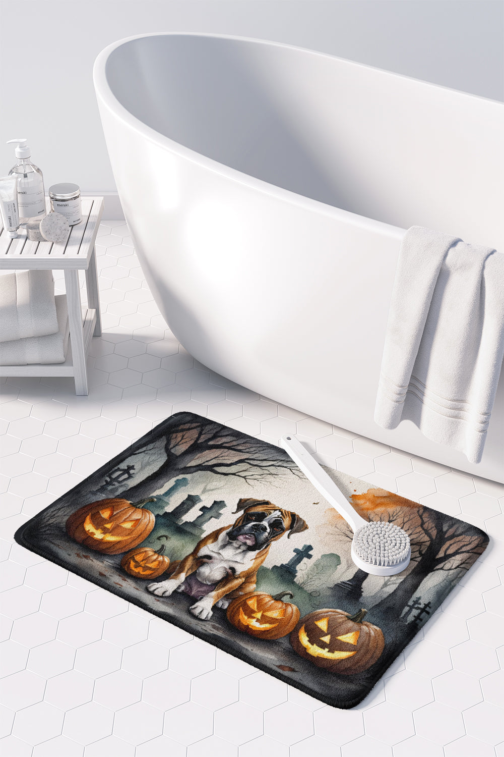 Boxer Spooky Halloween Memory Foam Kitchen Mat