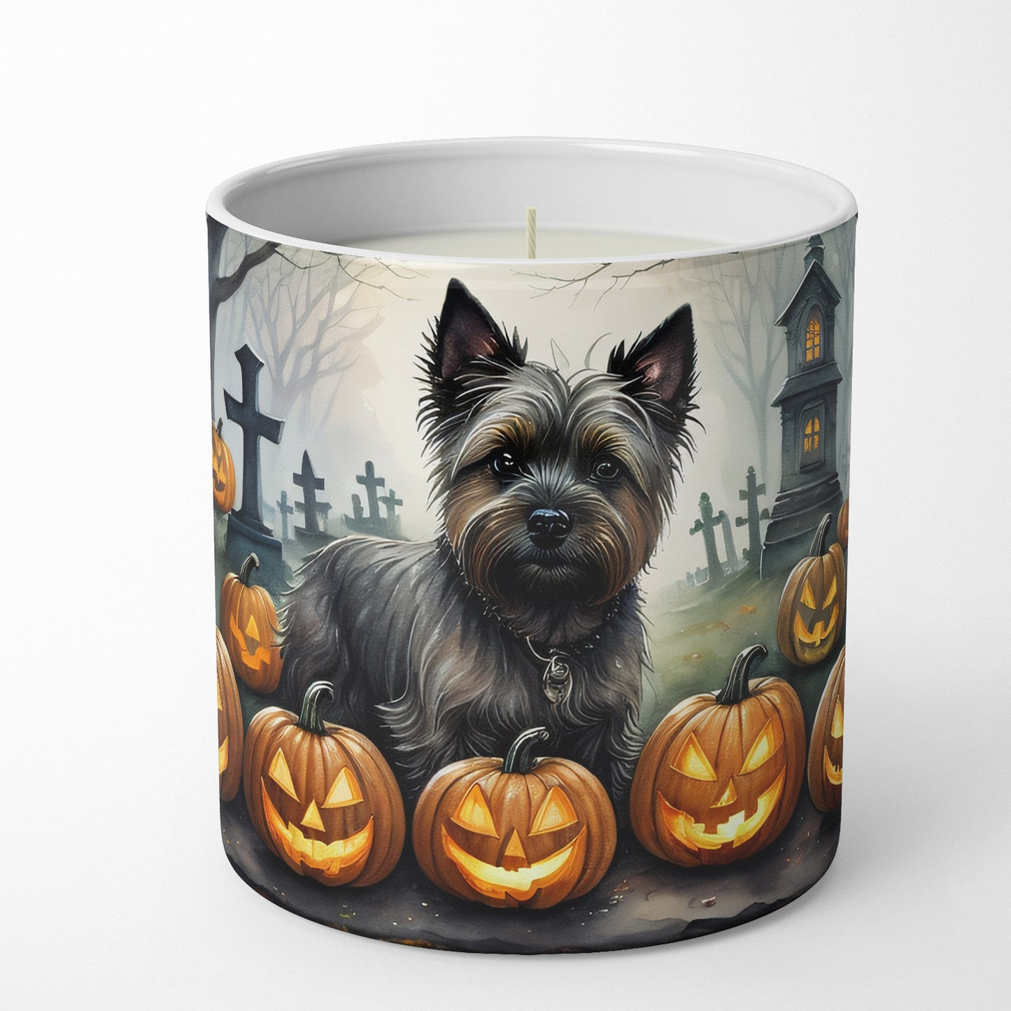 Cairn Terrier Spooky Halloween Decorative Soy Candle