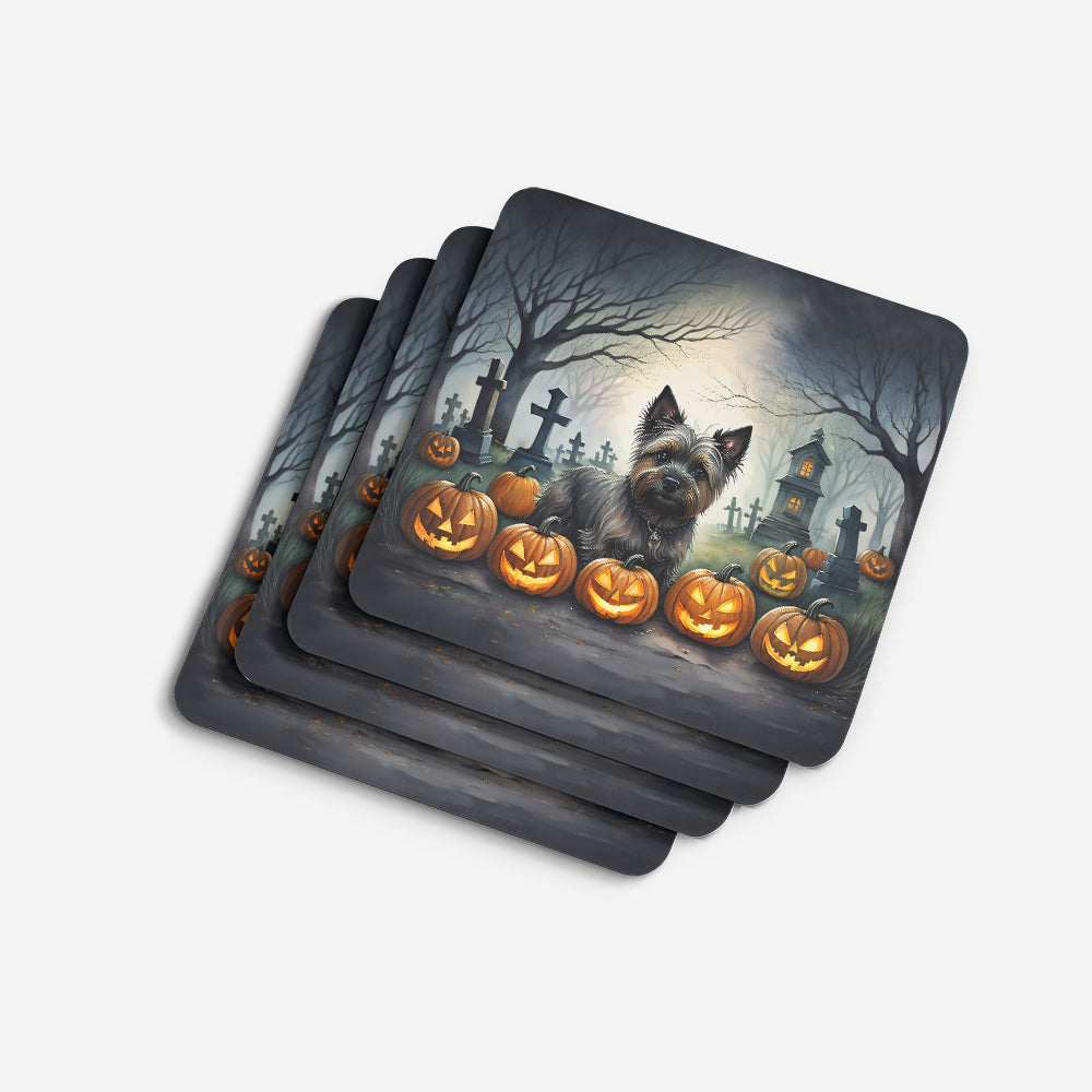 Cairn Terrier Spooky Halloween Foam Coasters
