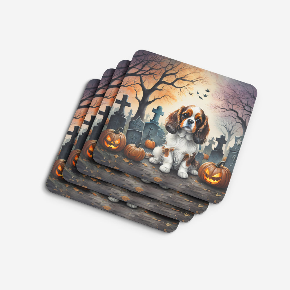 Cavalier Spaniel Spooky Halloween Foam Coasters