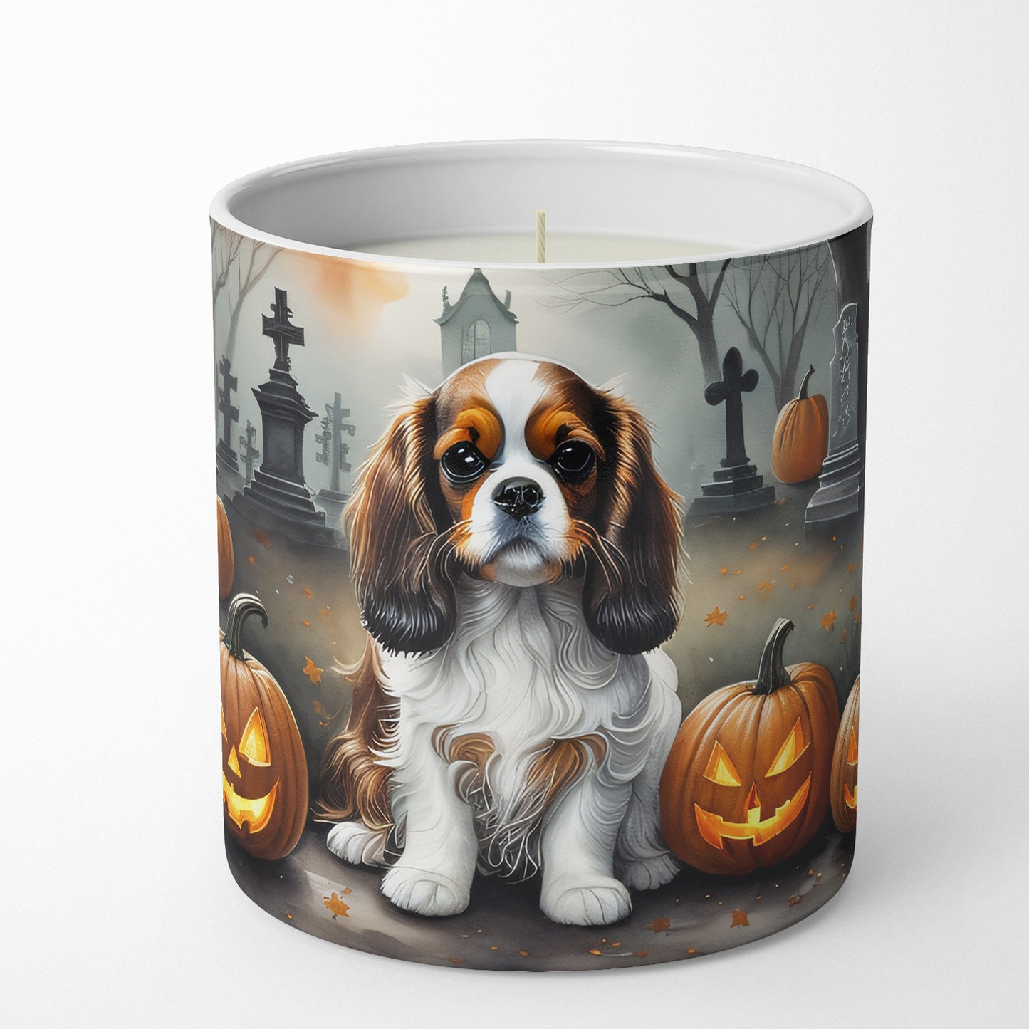 Cavalier Spaniel Spooky Halloween Decorative Soy Candle