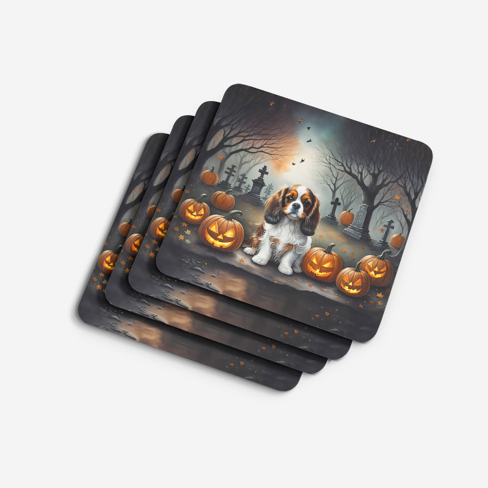 Cavalier Spaniel Spooky Halloween Foam Coasters