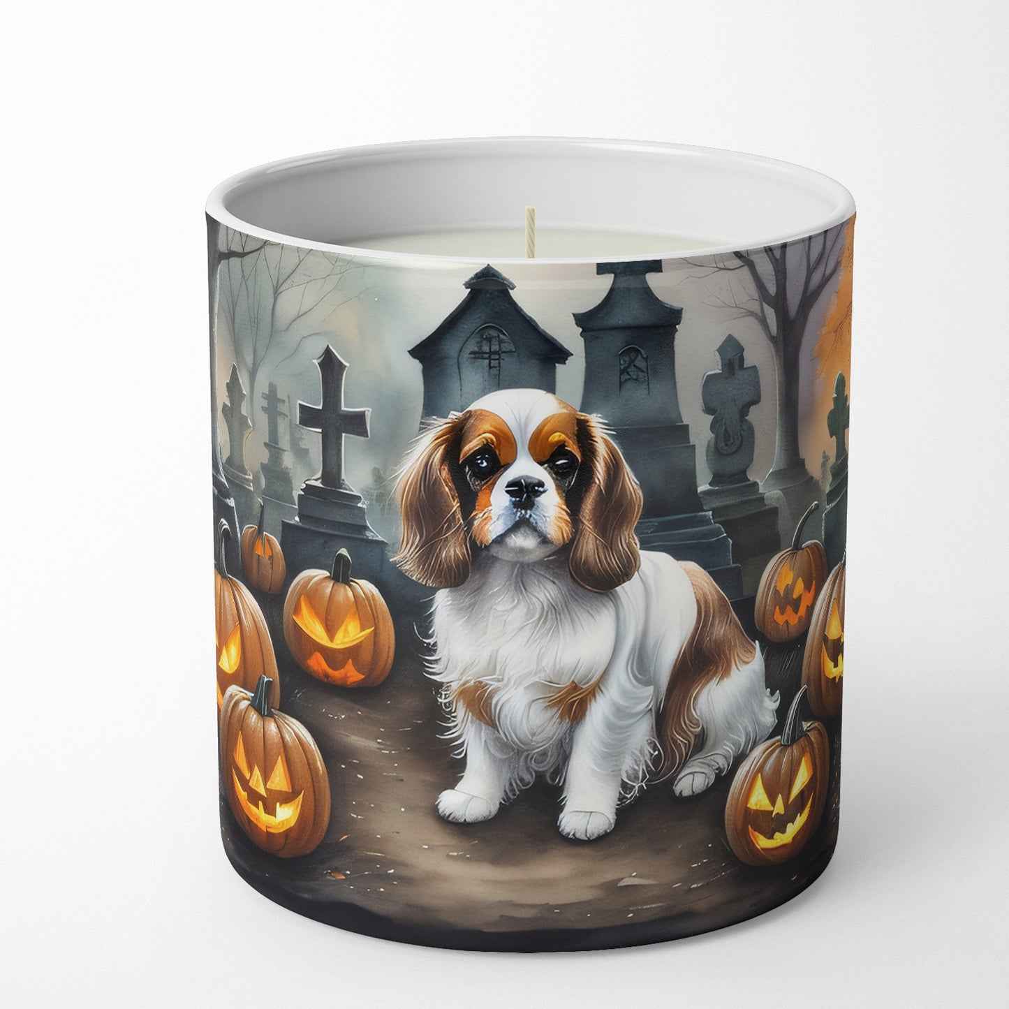 Cavalier Spaniel Spooky Halloween Decorative Soy Candle