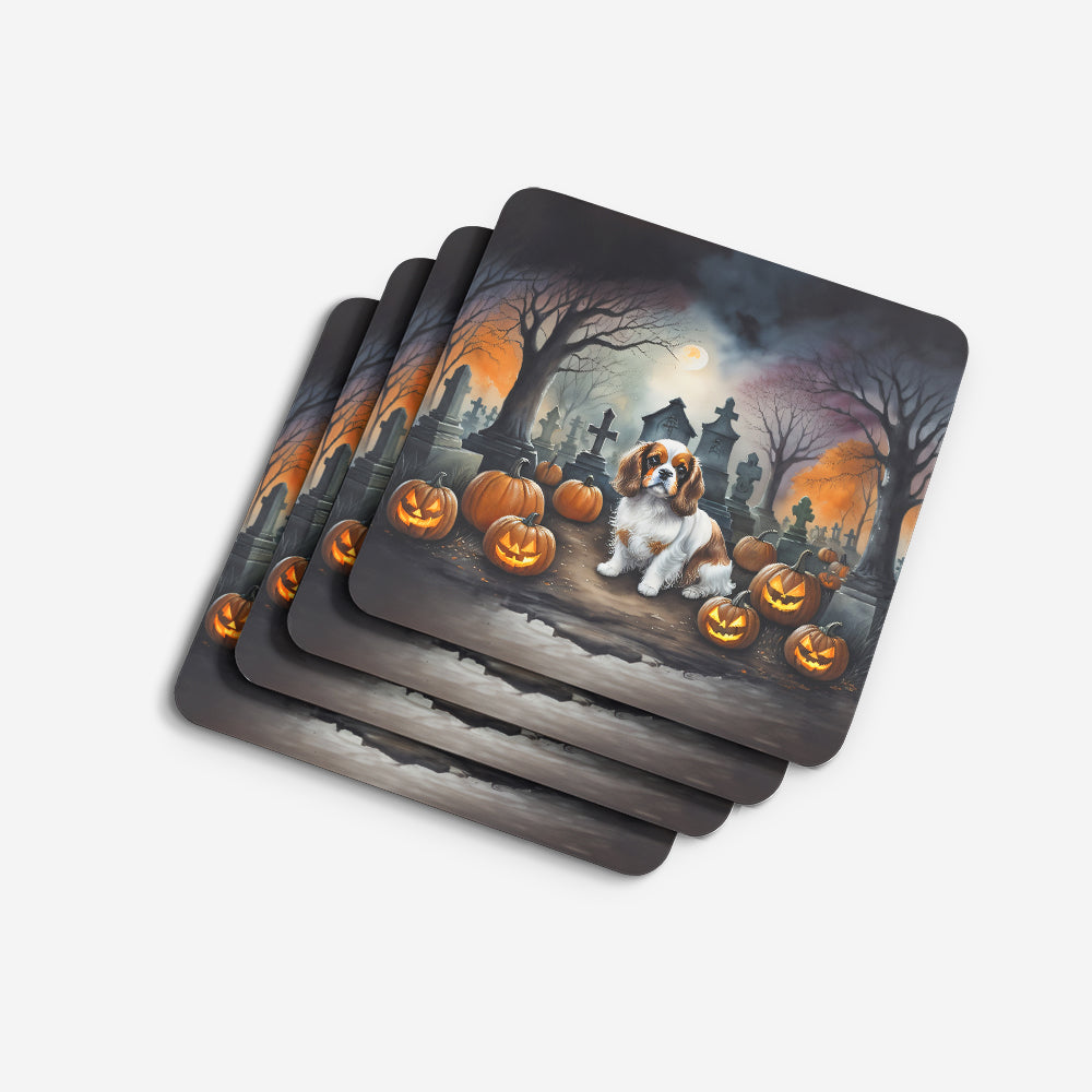 Cavalier Spaniel Spooky Halloween Foam Coasters