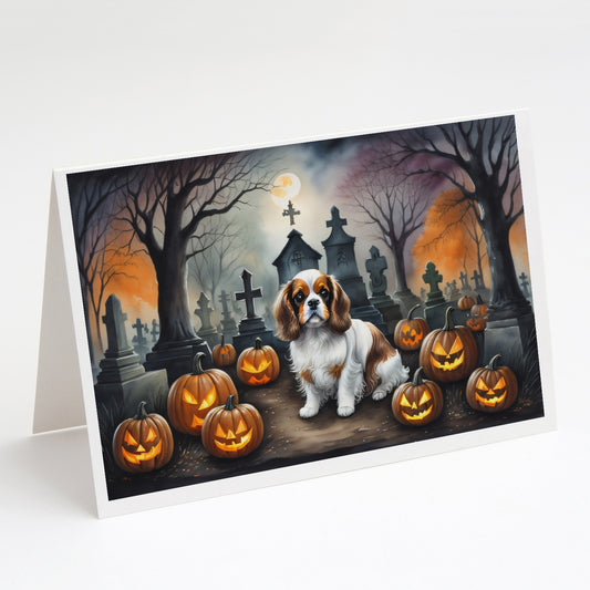 Buy this Cavalier Spaniel Spooky Halloween Greeting Cards and Envelopes Pack of 8