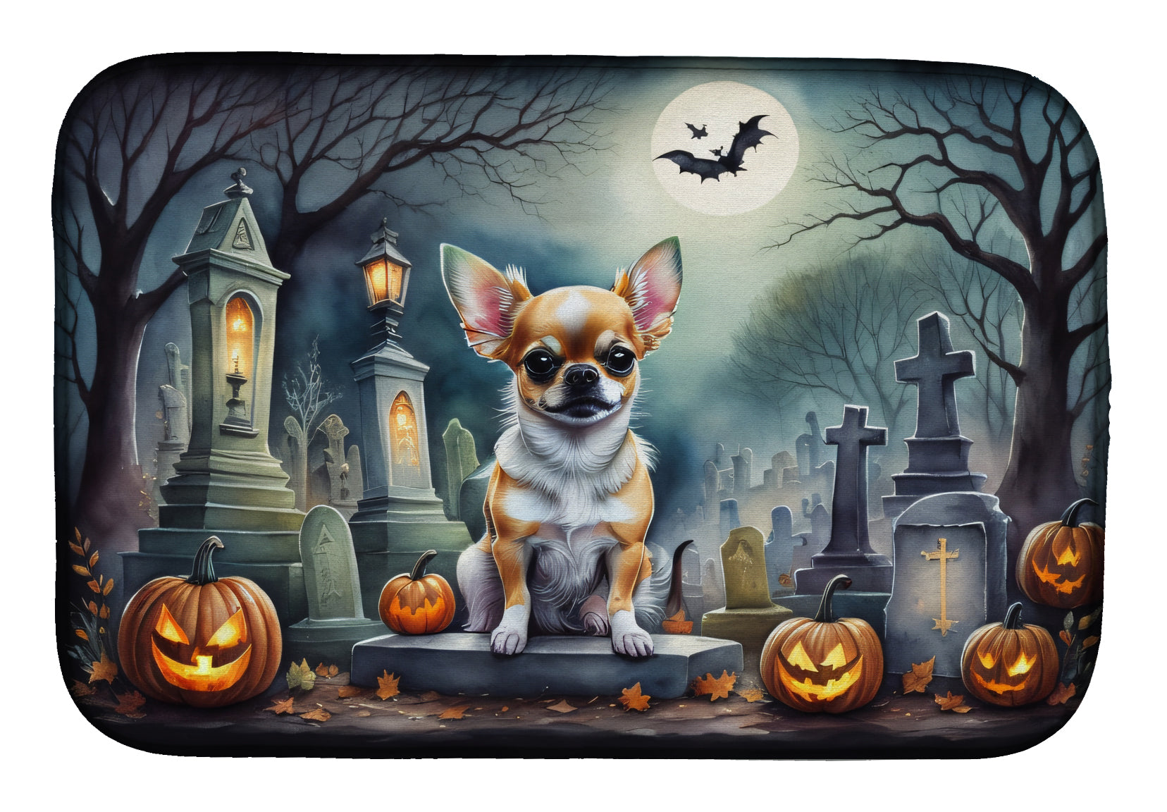 Buy this Chihuahua Spooky Halloween Dish Drying Mat