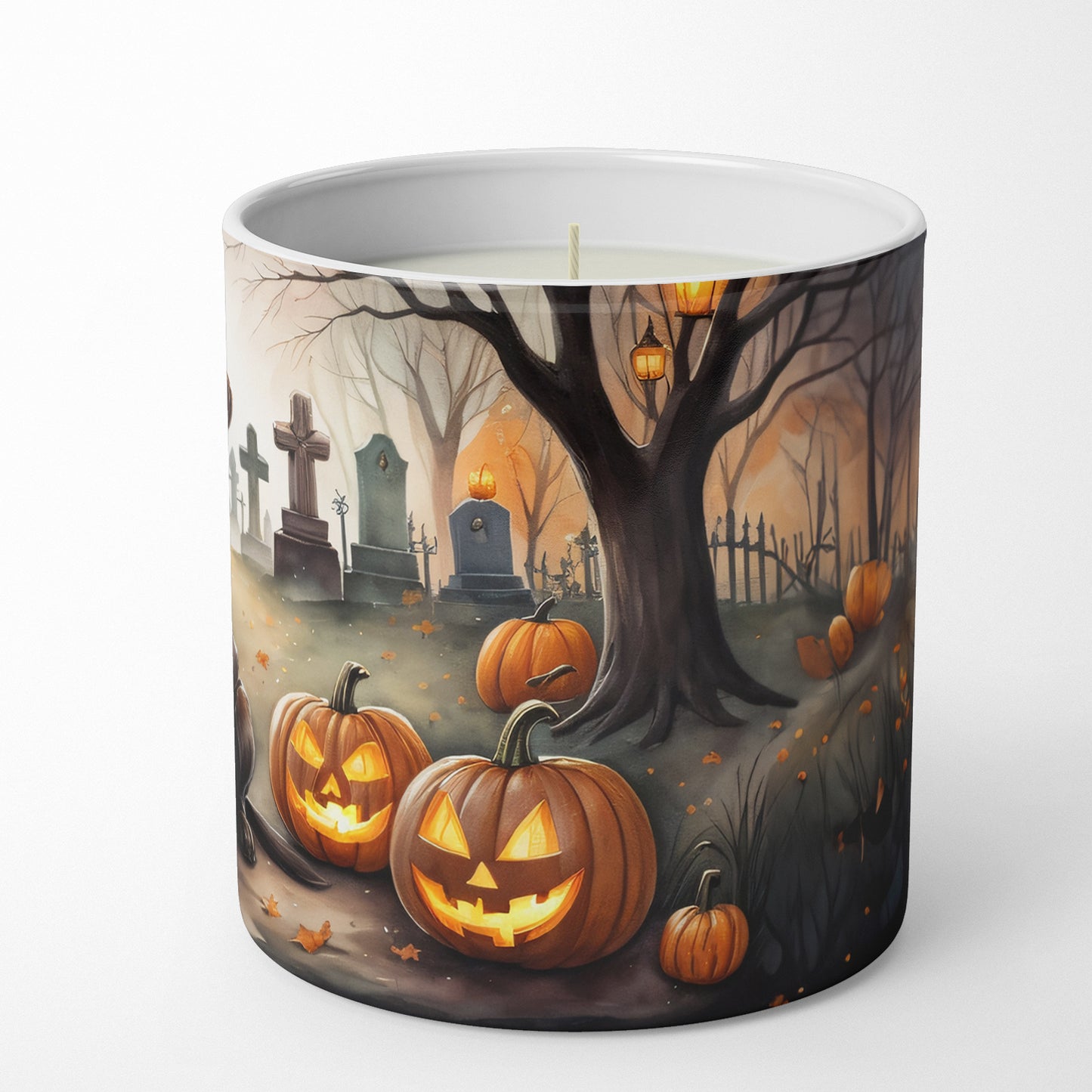 Chocolate Labrador Retriever Spooky Halloween Decorative Soy Candle