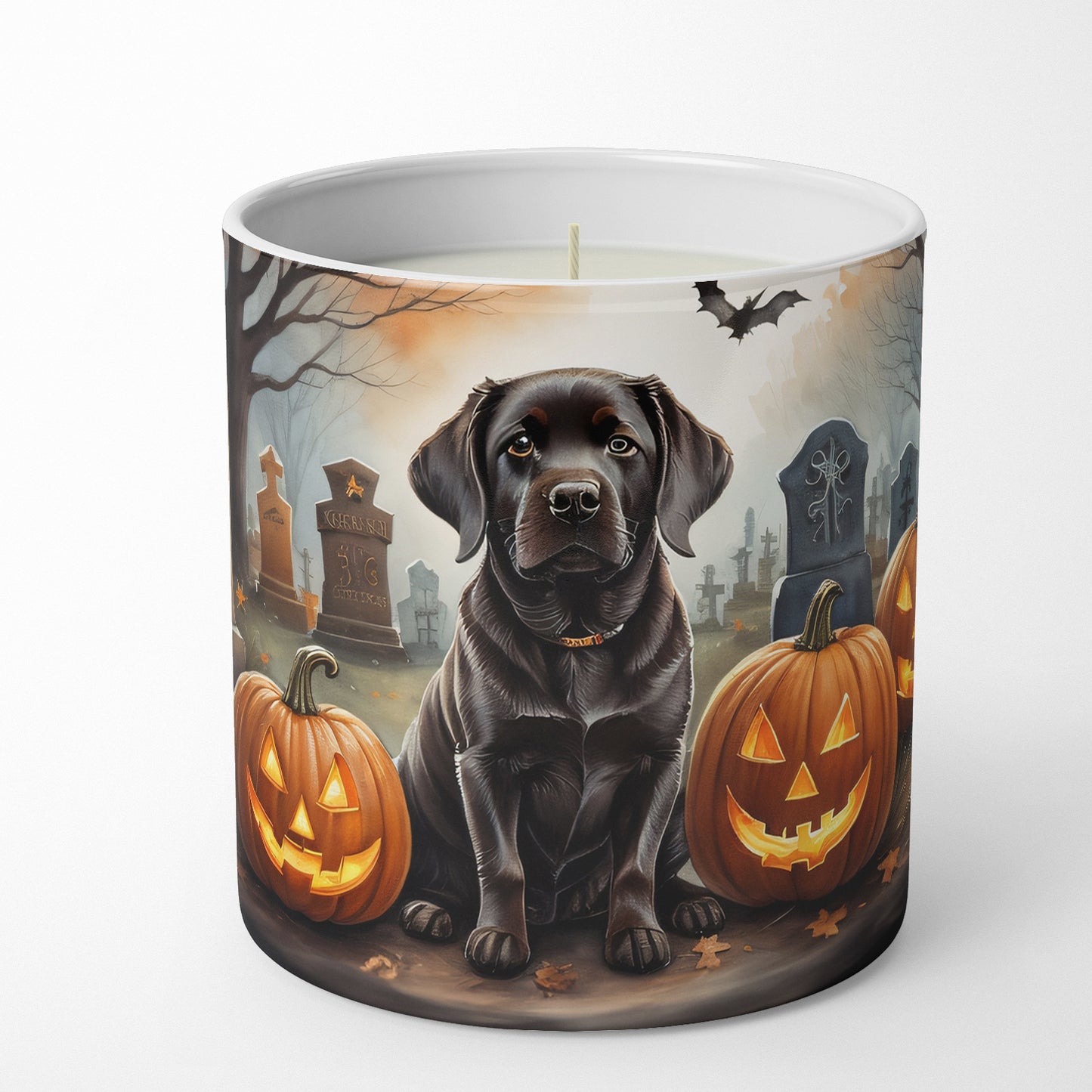 Chocolate Labrador Retriever Spooky Halloween Decorative Soy Candle