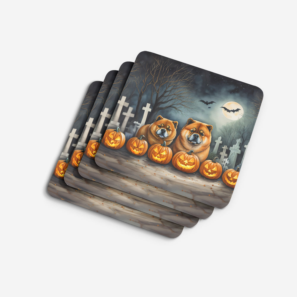 Chow Chow Spooky Halloween Foam Coasters
