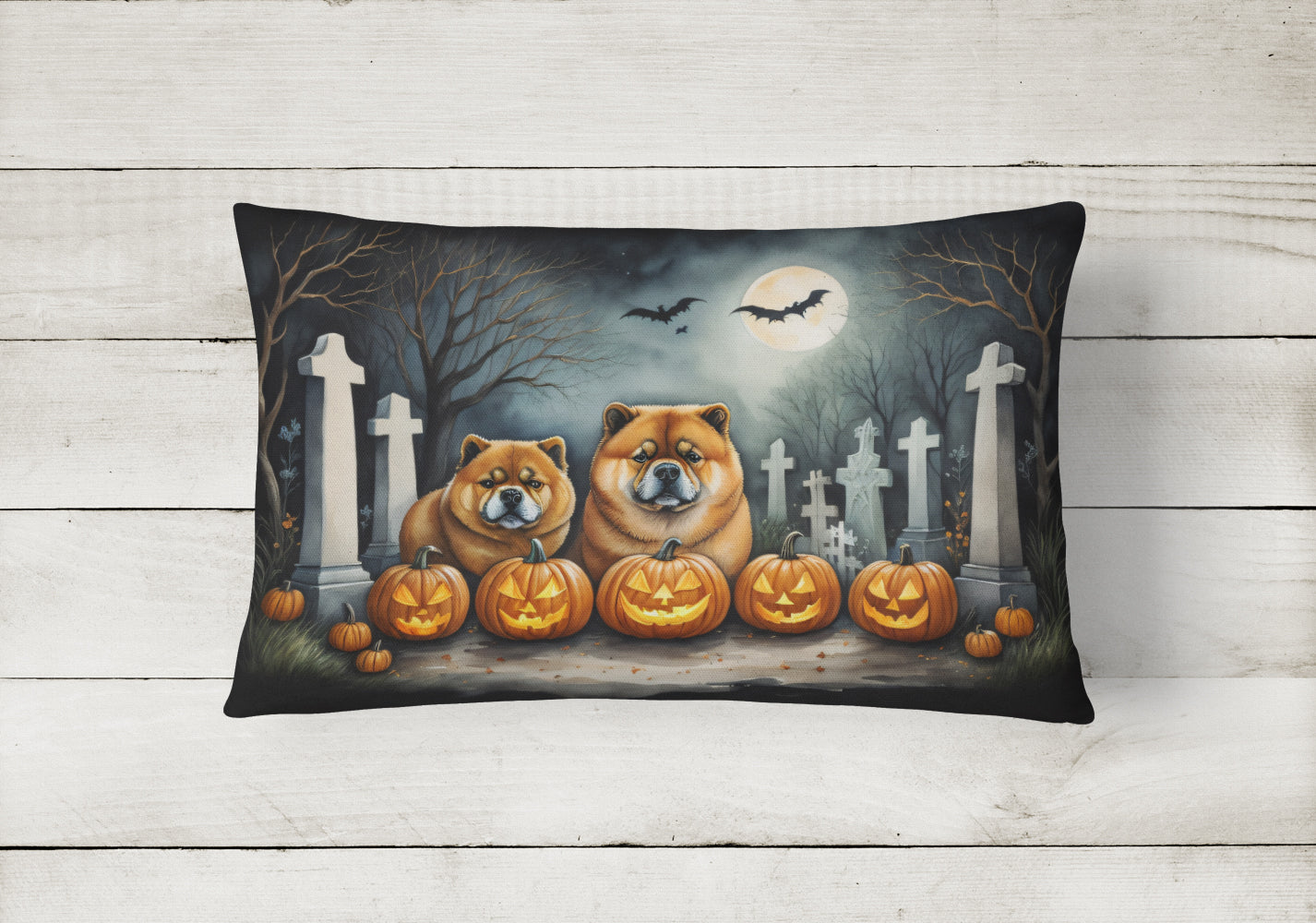 Chow Chow Spooky Halloween Throw Pillow