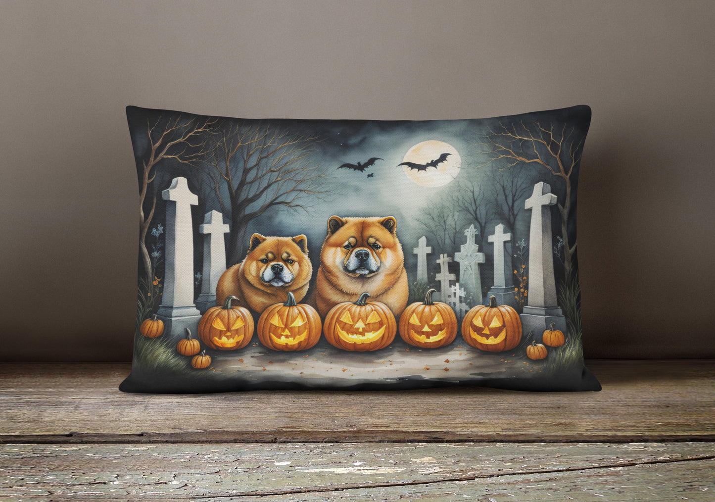 Chow Chow Spooky Halloween Throw Pillow