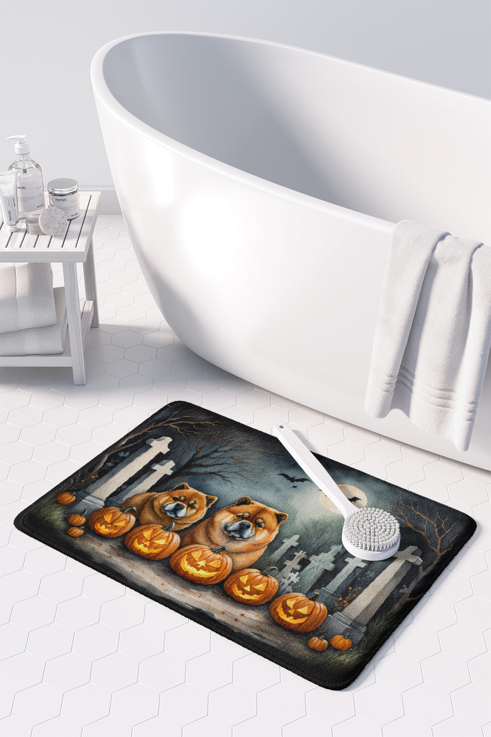 Chow Chow Spooky Halloween Memory Foam Kitchen Mat