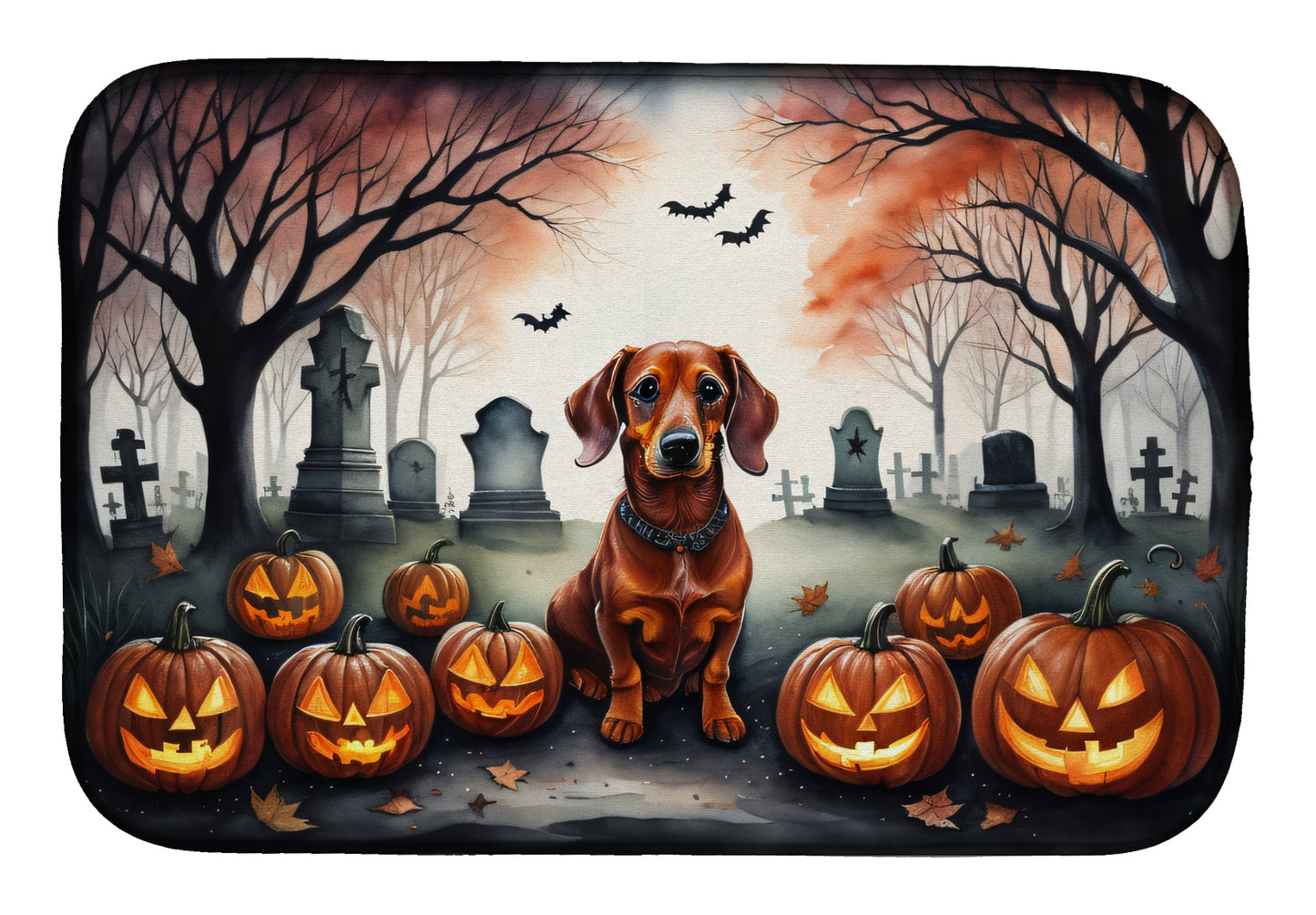 Buy this Dachshund Spooky Halloween Dish Drying Mat