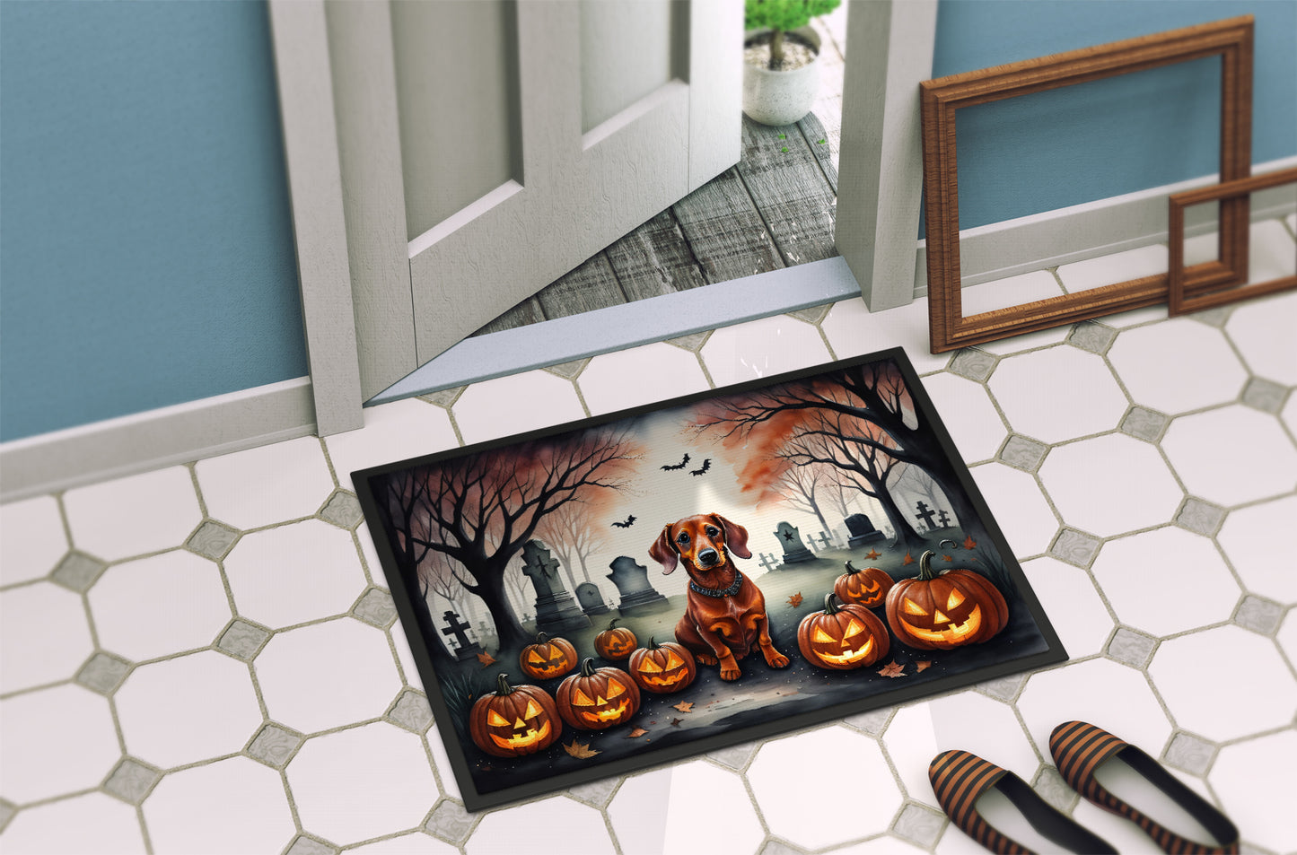 Dachshund Spooky Halloween Doormat