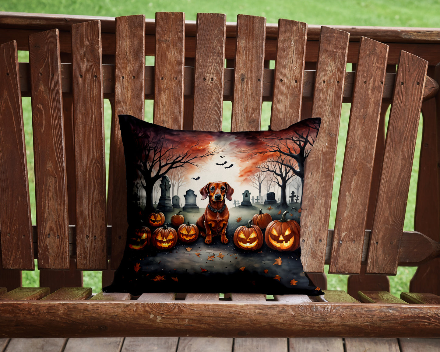 Dachshund Spooky Halloween Throw Pillow