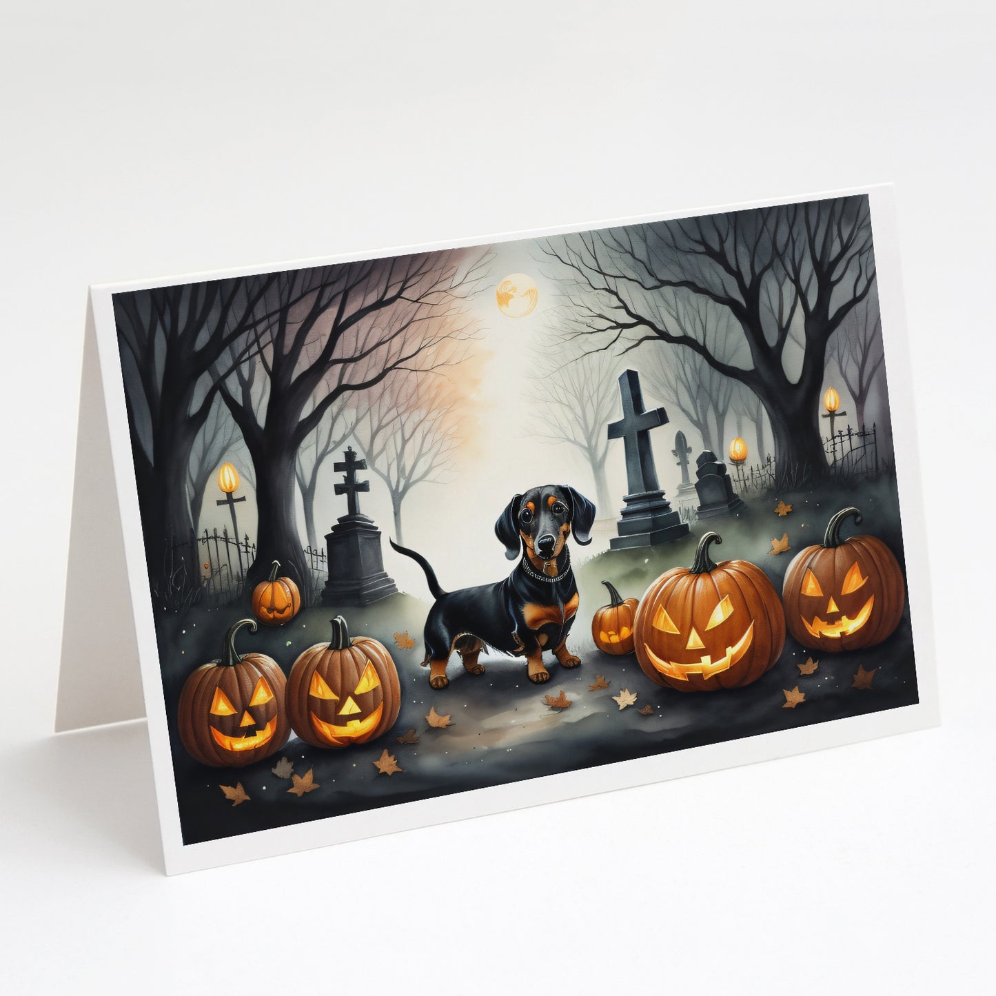 Buy this Dachshund Spooky Halloween Greeting Cards and Envelopes Pack of 8