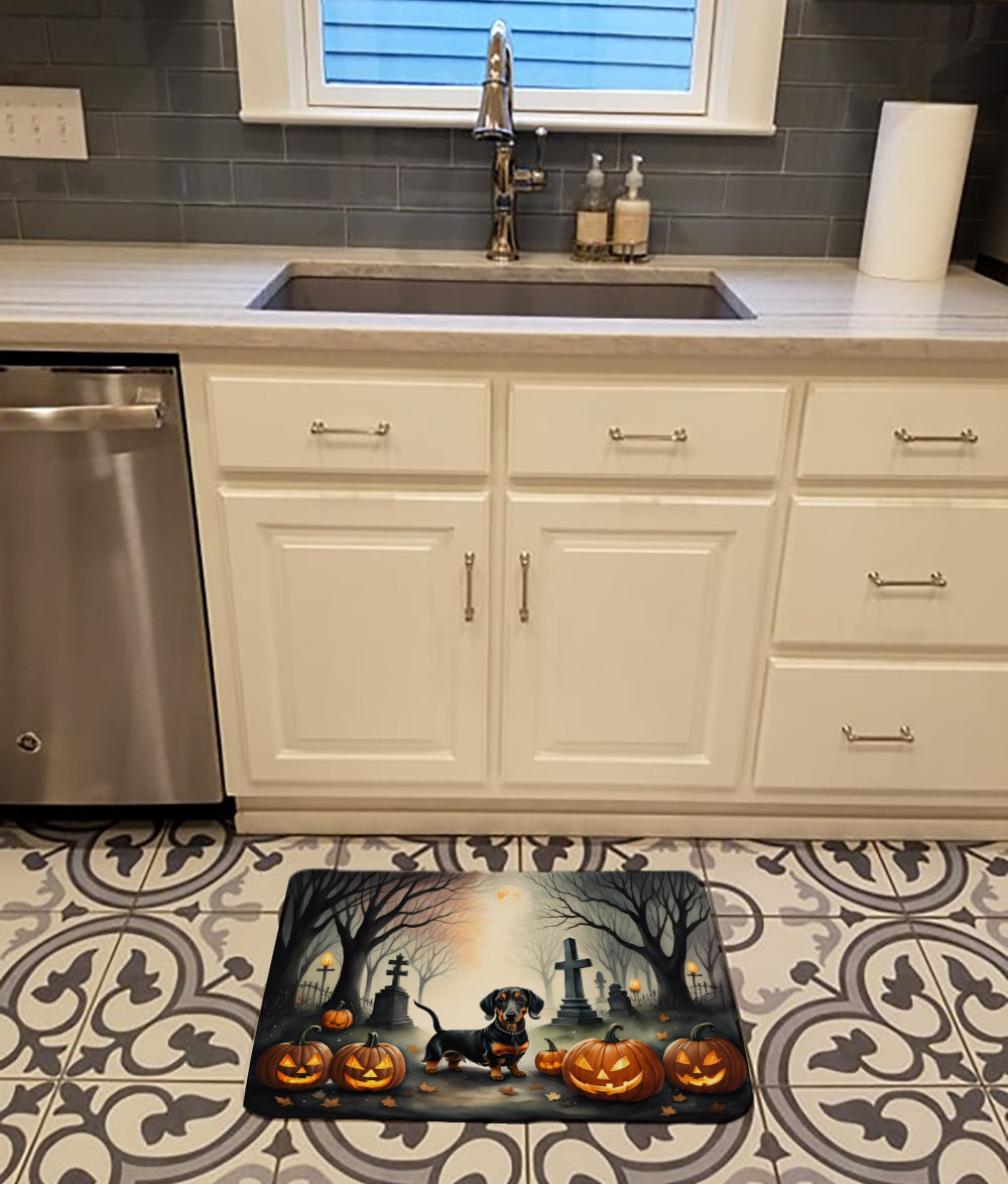 Dachshund Spooky Halloween Memory Foam Kitchen Mat