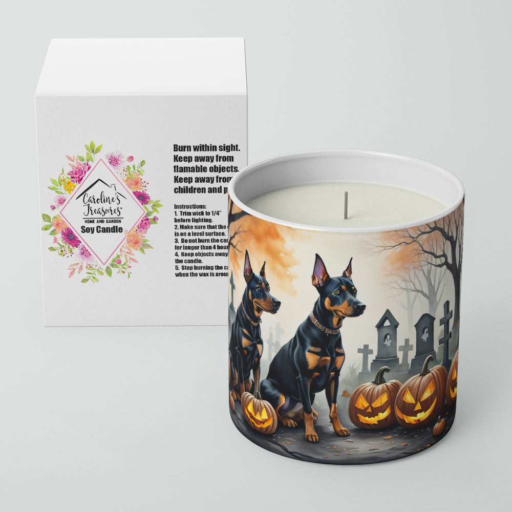 Doberman Pinscher Spooky Halloween Decorative Soy Candle