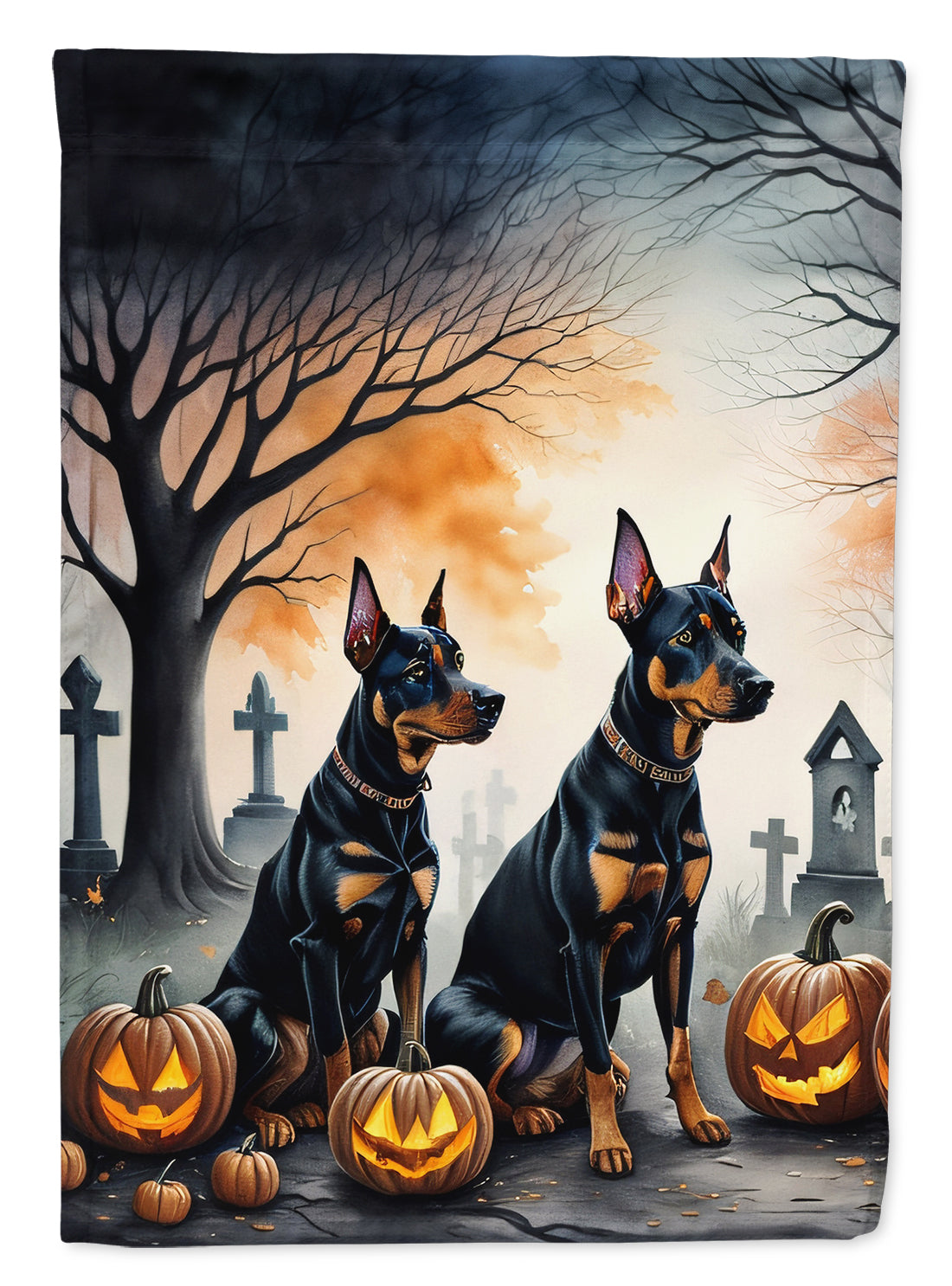 Buy this Doberman Pinscher Spooky Halloween House Flag