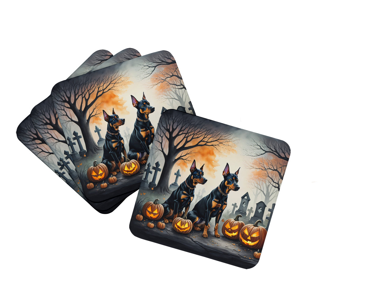 Buy this Doberman Pinscher Spooky Halloween Foam Coasters