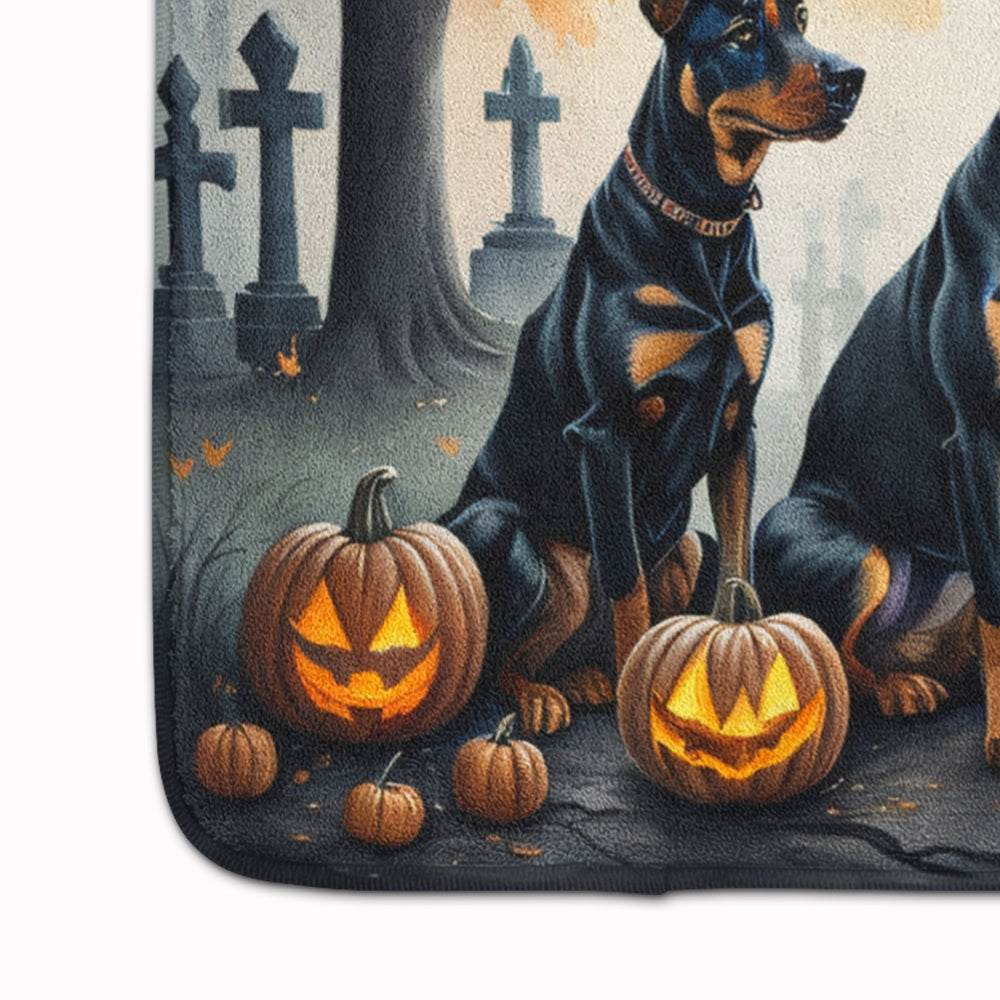 Doberman Pinscher Spooky Halloween Memory Foam Kitchen Mat