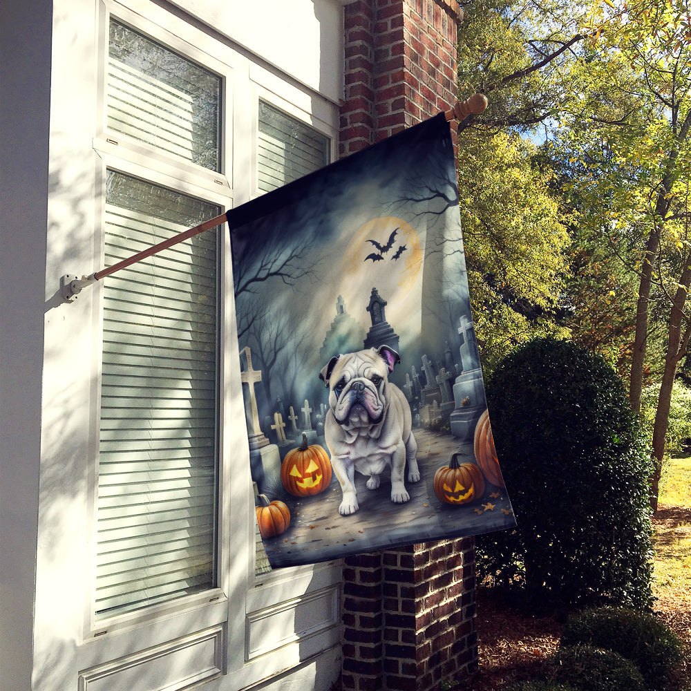 English Bulldog Spooky Halloween House Flag