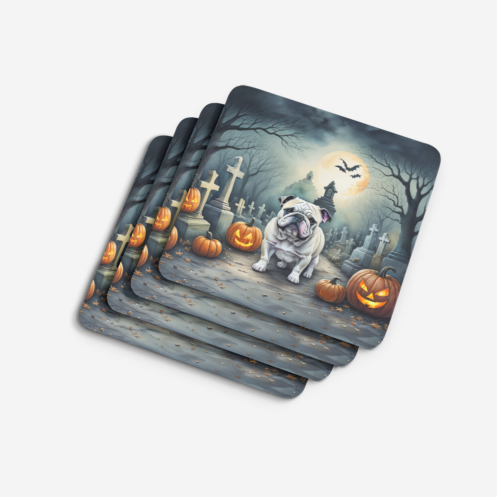 English Bulldog Spooky Halloween Foam Coasters