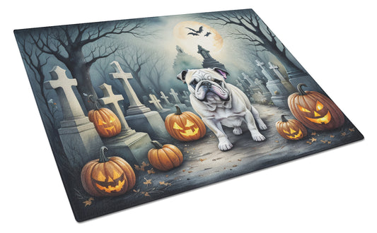 Buy this English Bulldog Spooky Halloween Glass Cutting Board