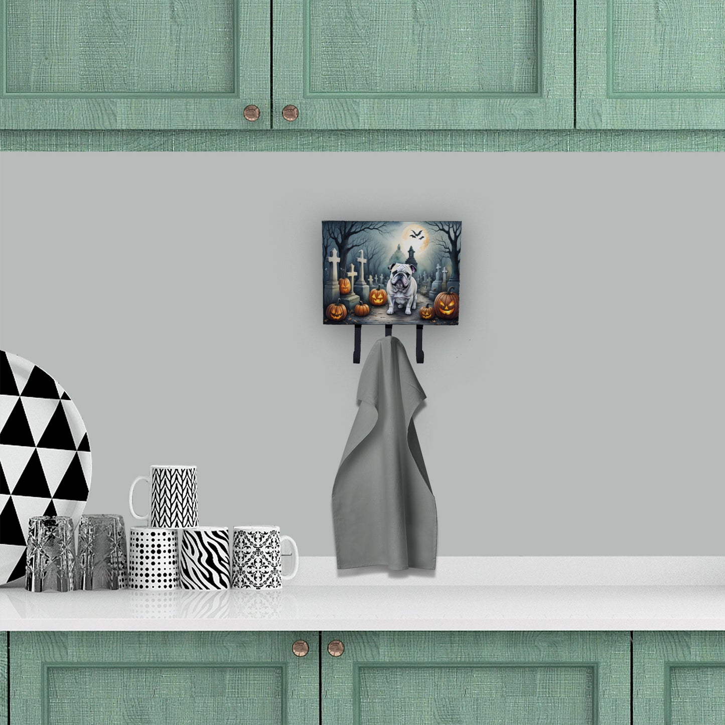 English Bulldog Spooky Halloween Leash or Key Holder