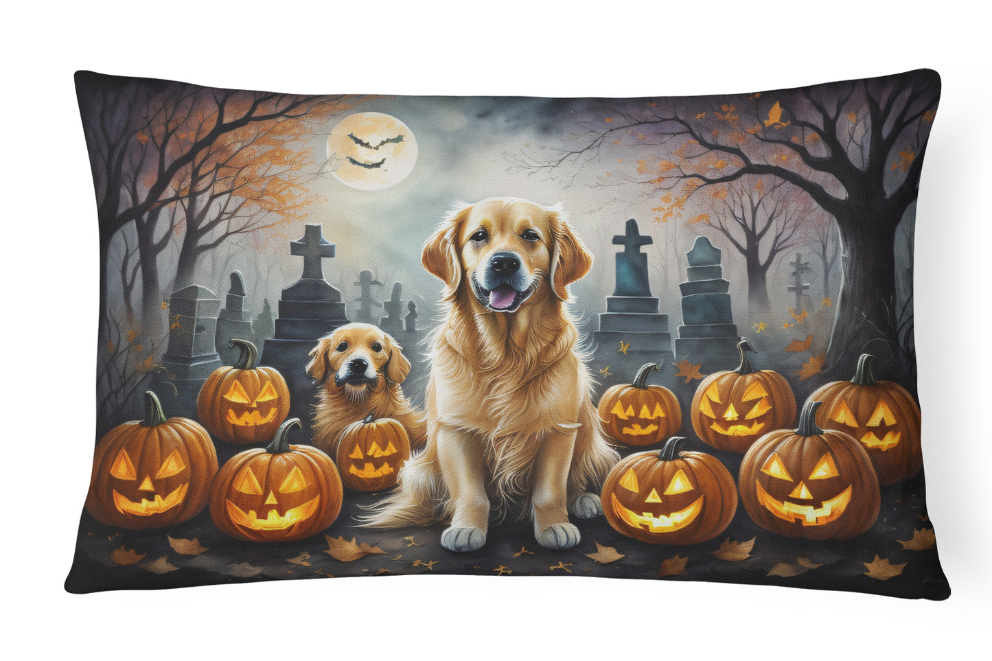 Buy this Golden Retriever Spooky Halloween Throw Pillow